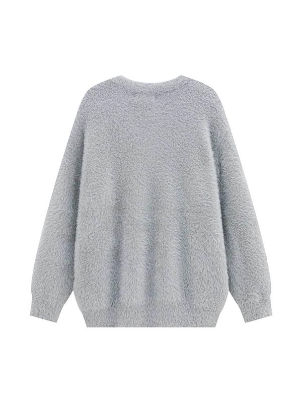 Plush Spider Jacquard Baggy Sweater Product Image