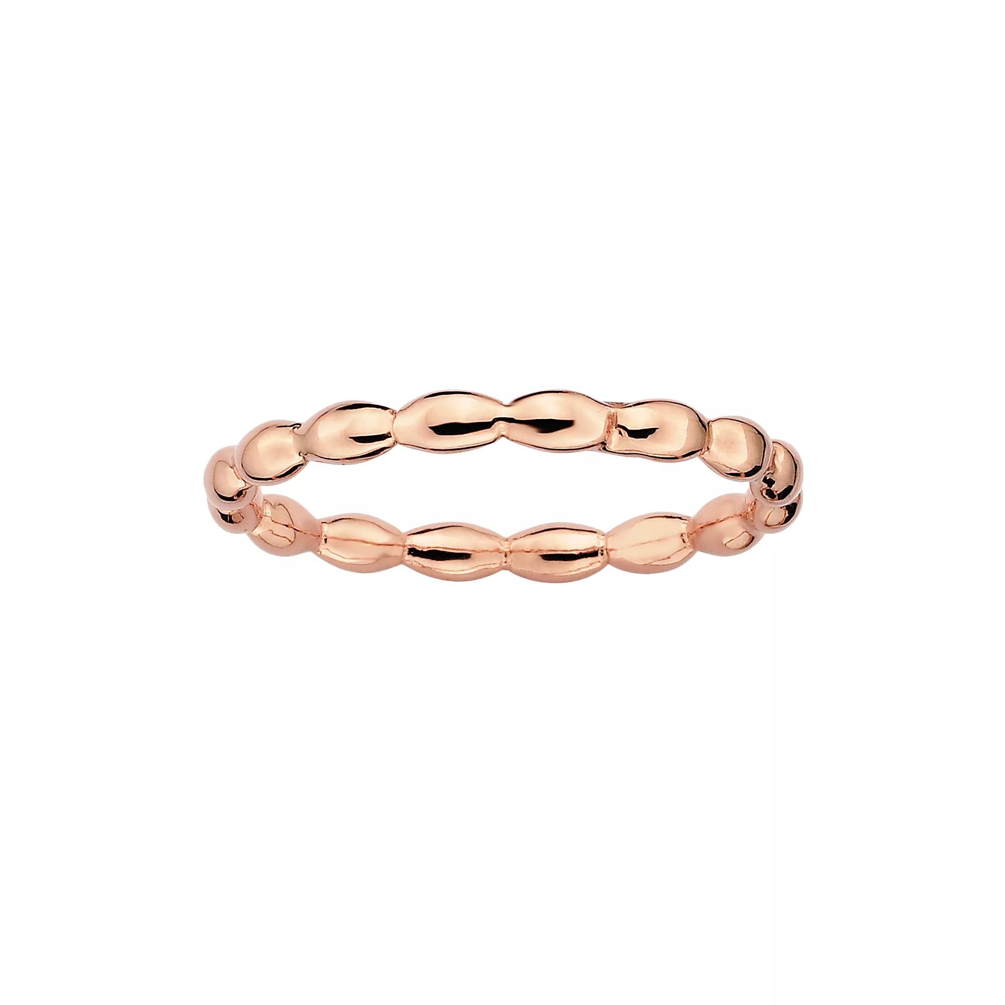 Stacks & Stones 18k Rose Gold Over Silver Rice Stack Ring, Women's, Pink Product Image