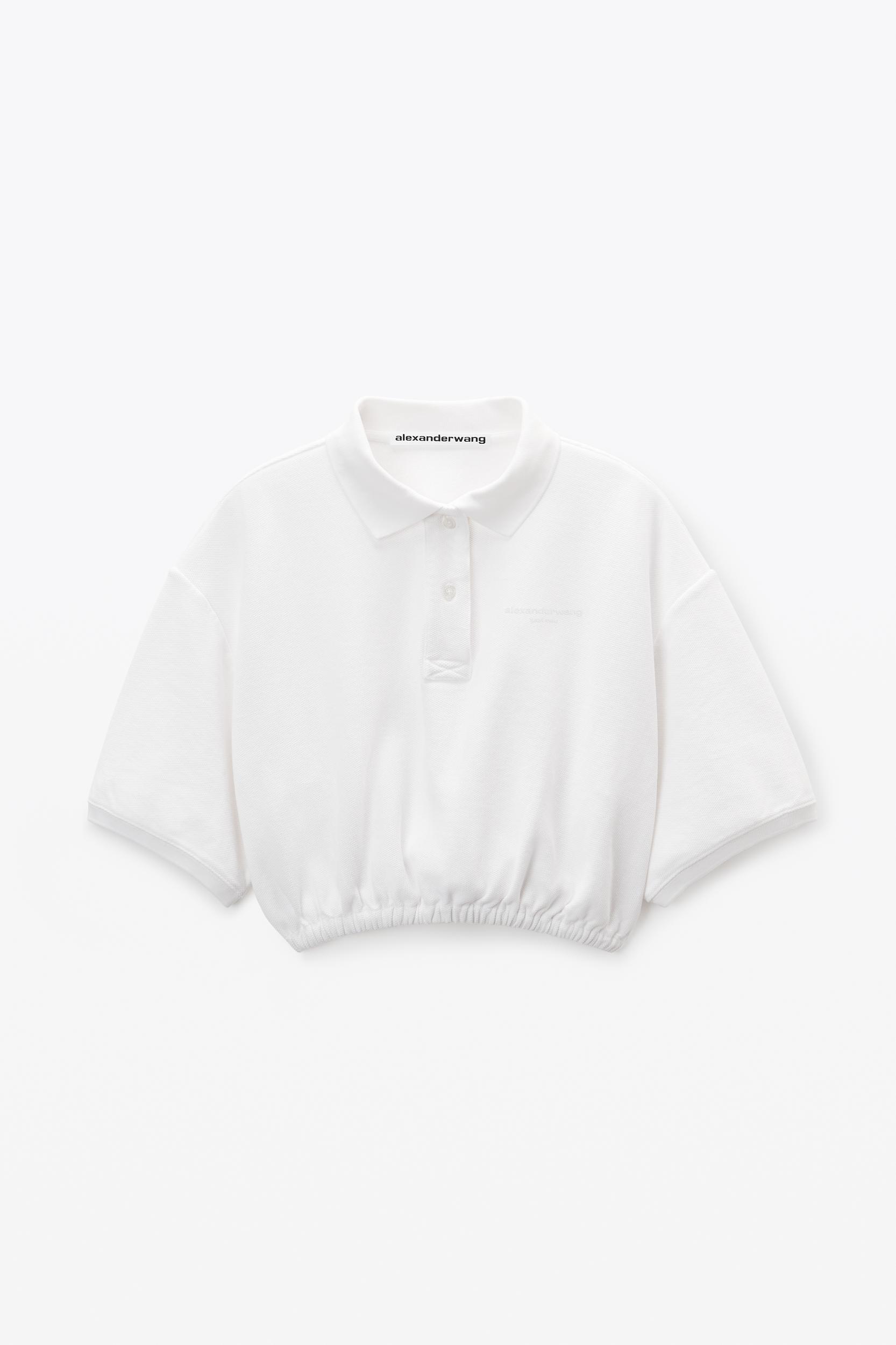 White Deconstructed Polo Shirt Product Image