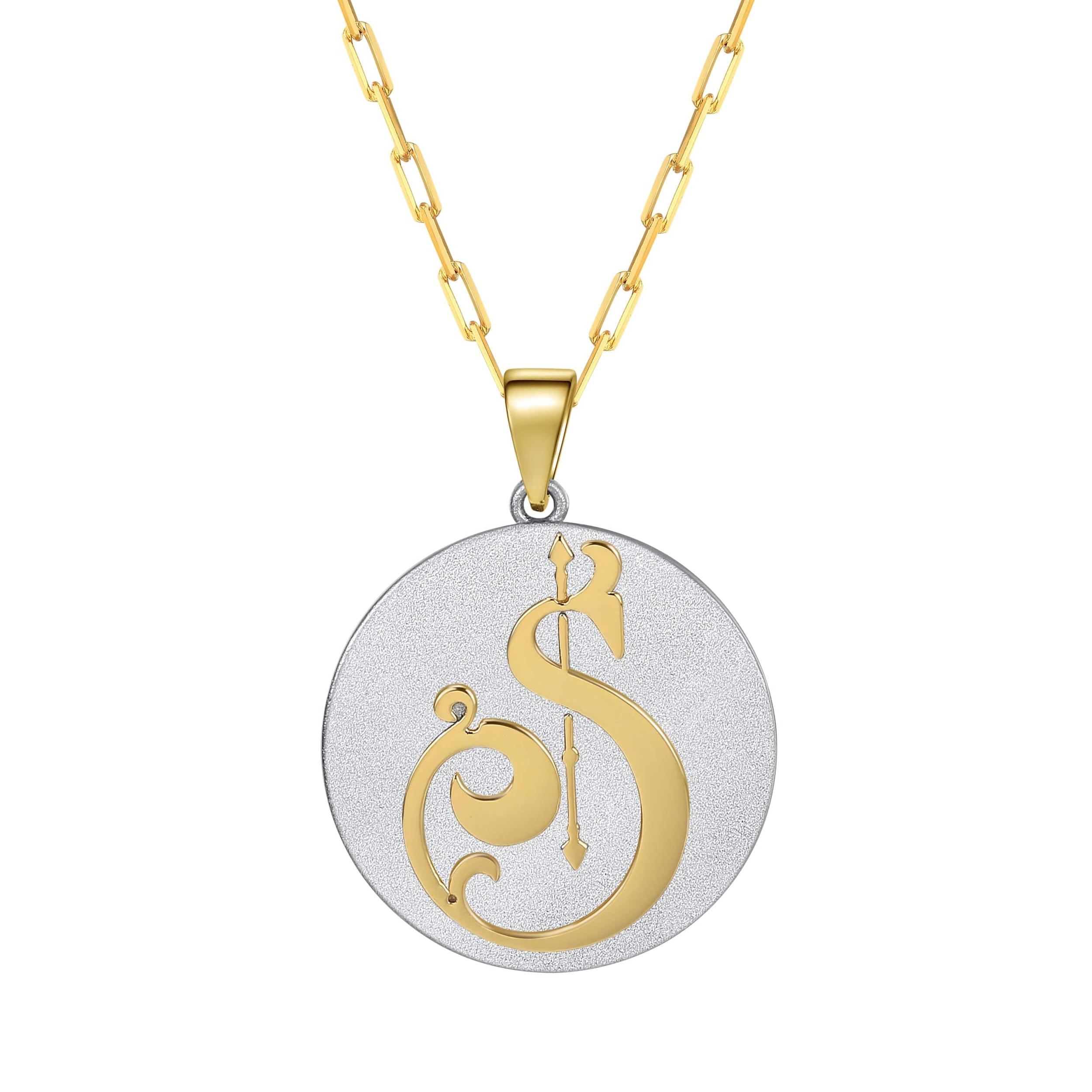 Saints & Saviors Fancy Initial Pendant Necklace A-Z Product Image