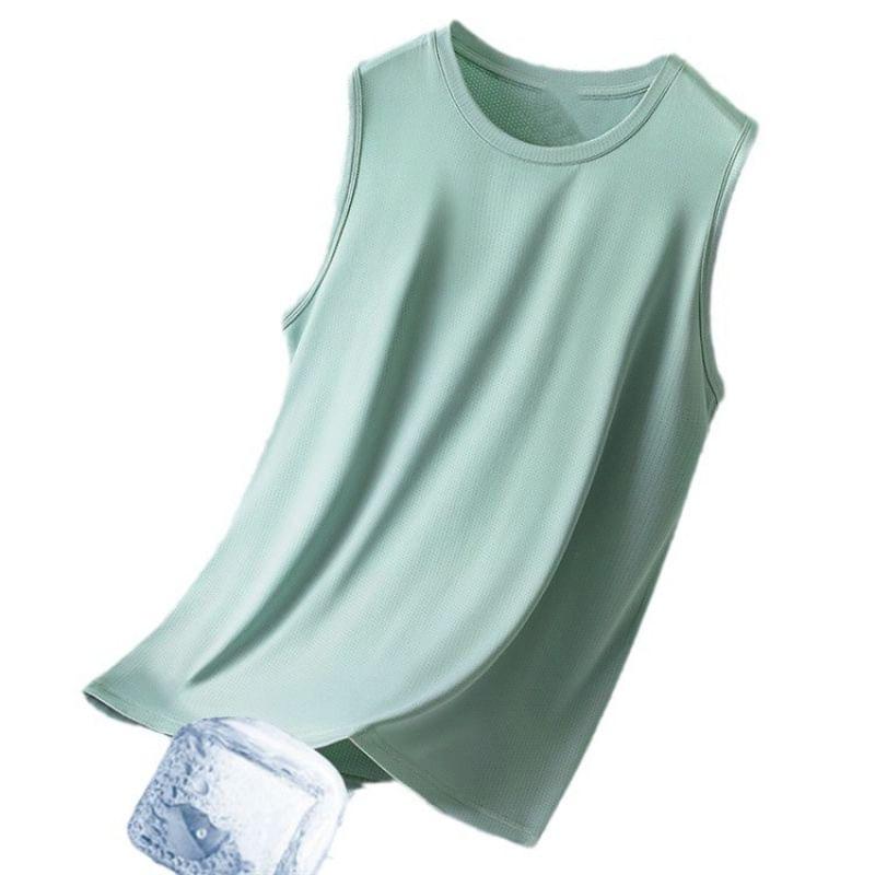 Round Neck Plain Tank Top Product Image