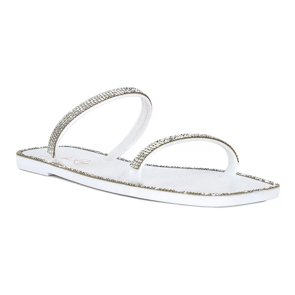 London Rag Fenta Diamante Women's Jelly Slide Sandals, Size: 8, White Product Image