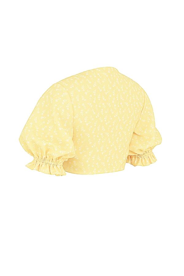 Alanya  lemon floral tie front top - sale Product Image