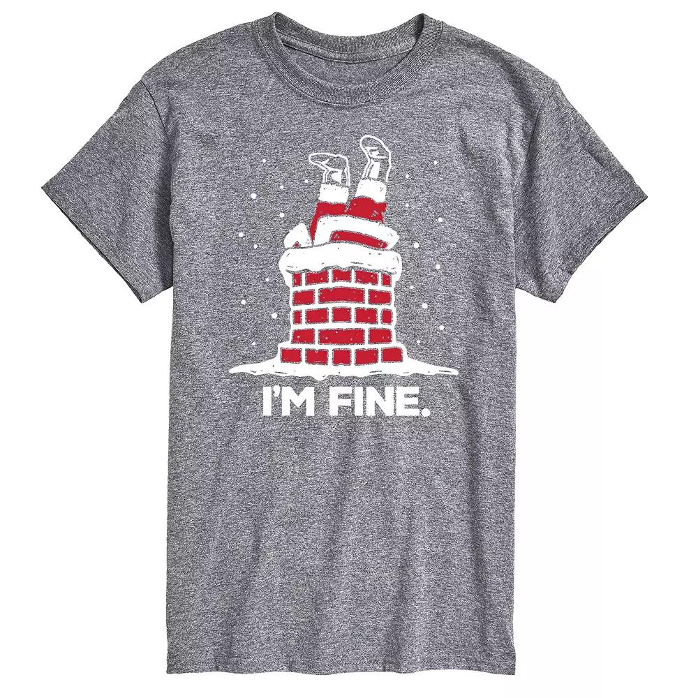 Big & Tall I'm Fine Santa Chimney Graphic Tee, Men's,  Product Image