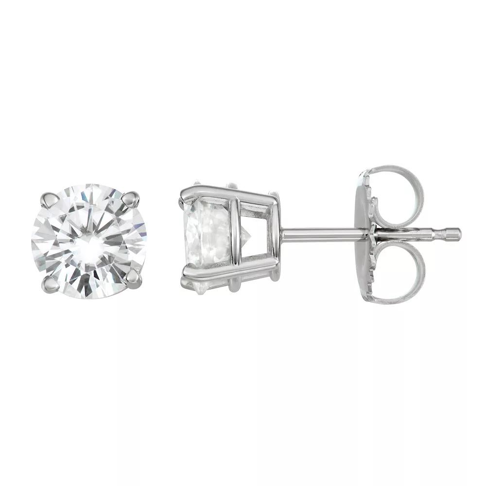 Charles & Colvard 14k White Gold 1 5/8 Carat T.W. Lab-Created Moissanite Stud Earrings, Women's Product Image