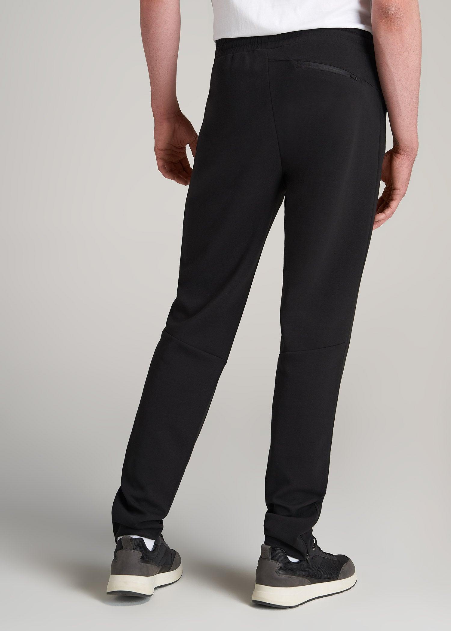 Tech-Knit Zip Joggers for Tall Men in Black Male Product Image