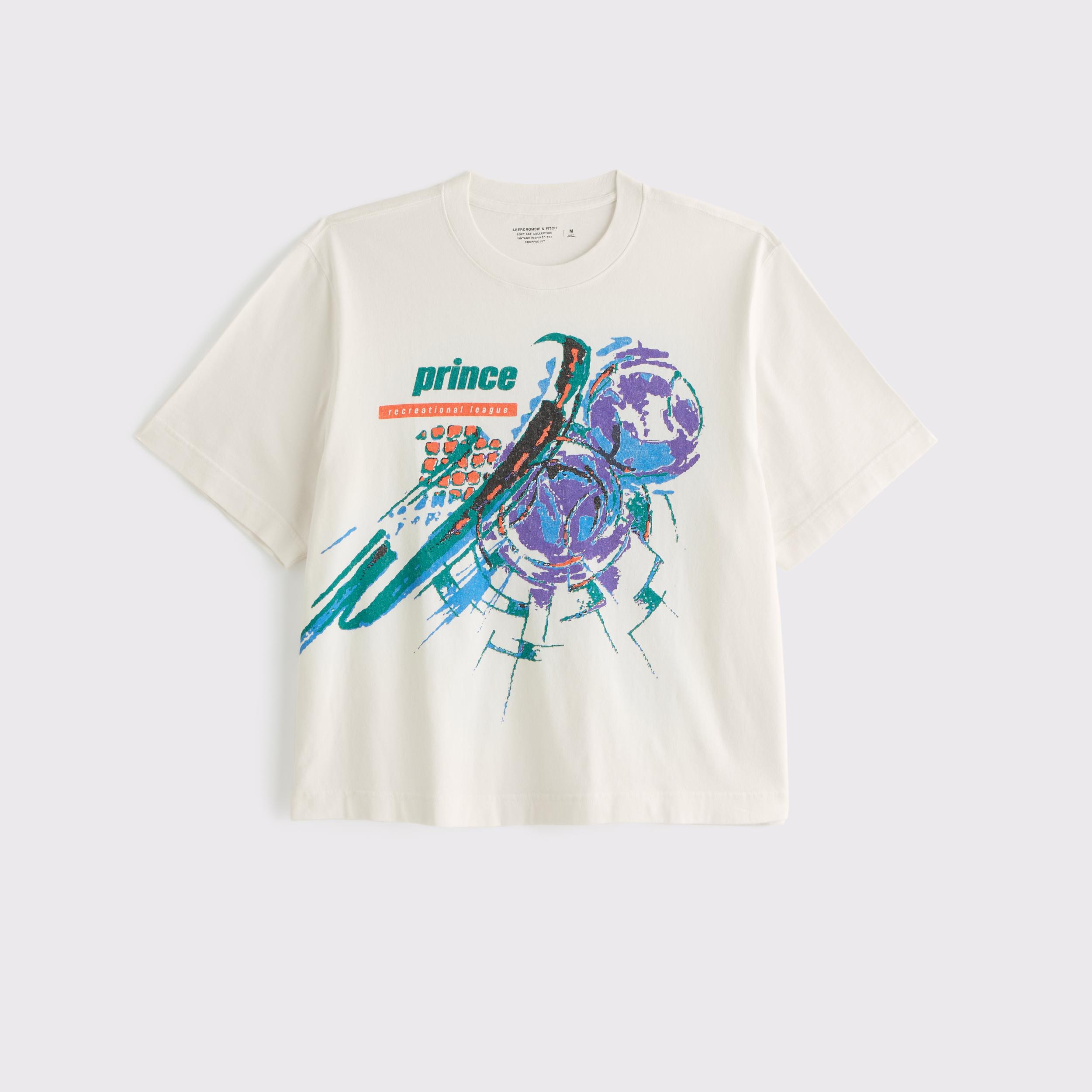 Prince Tennis Vintage-Inspired Cropped Graphic Tee Product Image