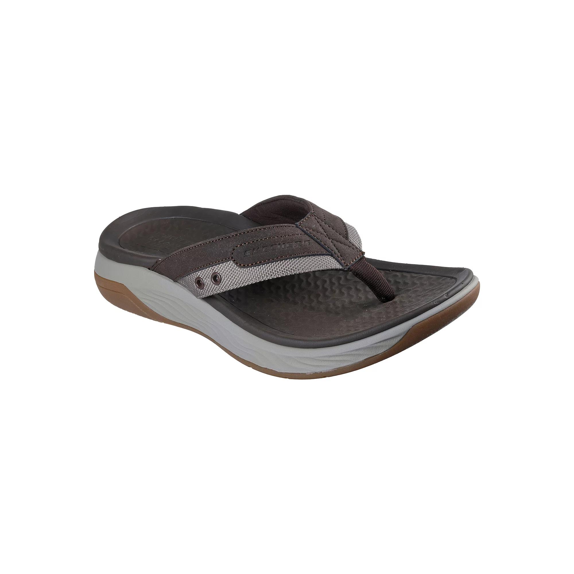 Skechers Relaxed Fit® Silva Falco Men's Thong Sandals, Size: 12, Brown Product Image