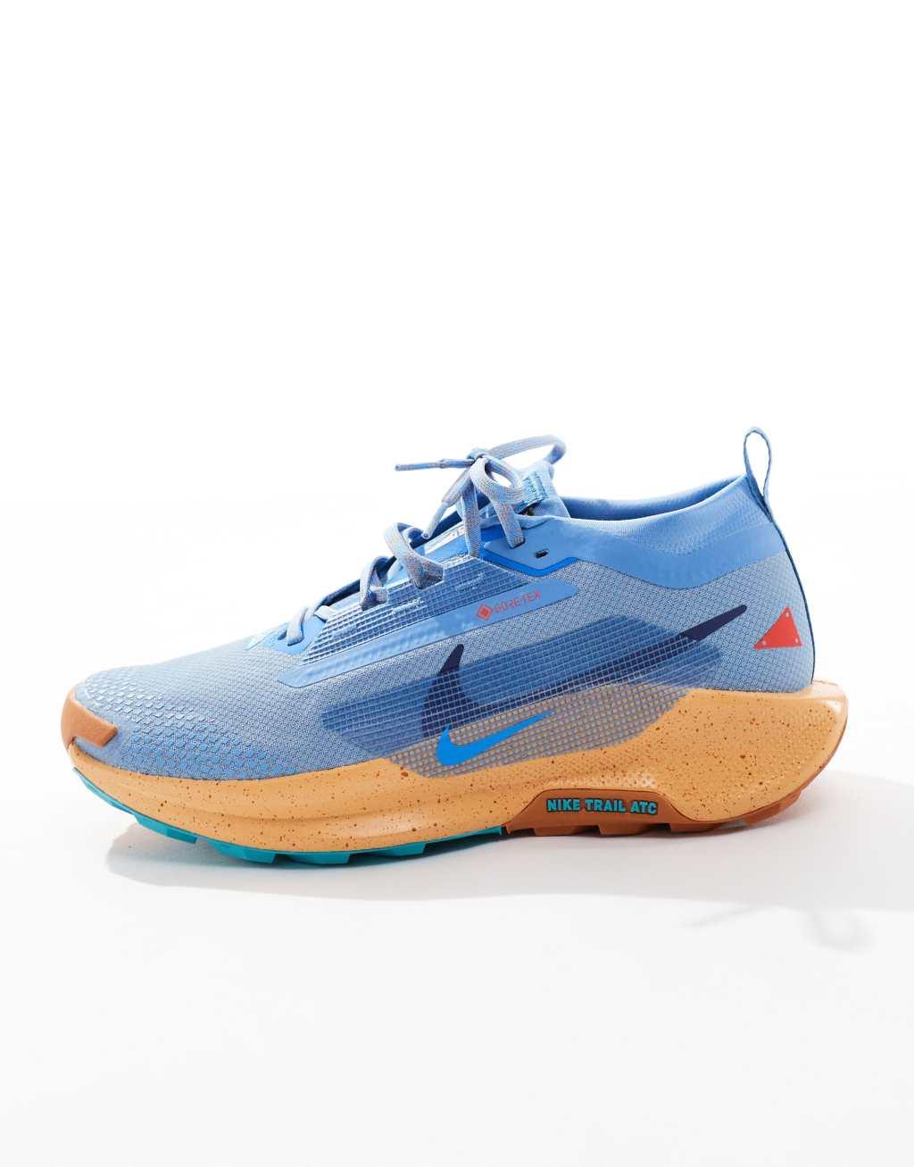 Nike Running Pegasus Trail 5 Gore-Tex sneakers in light blue and orange Product Image