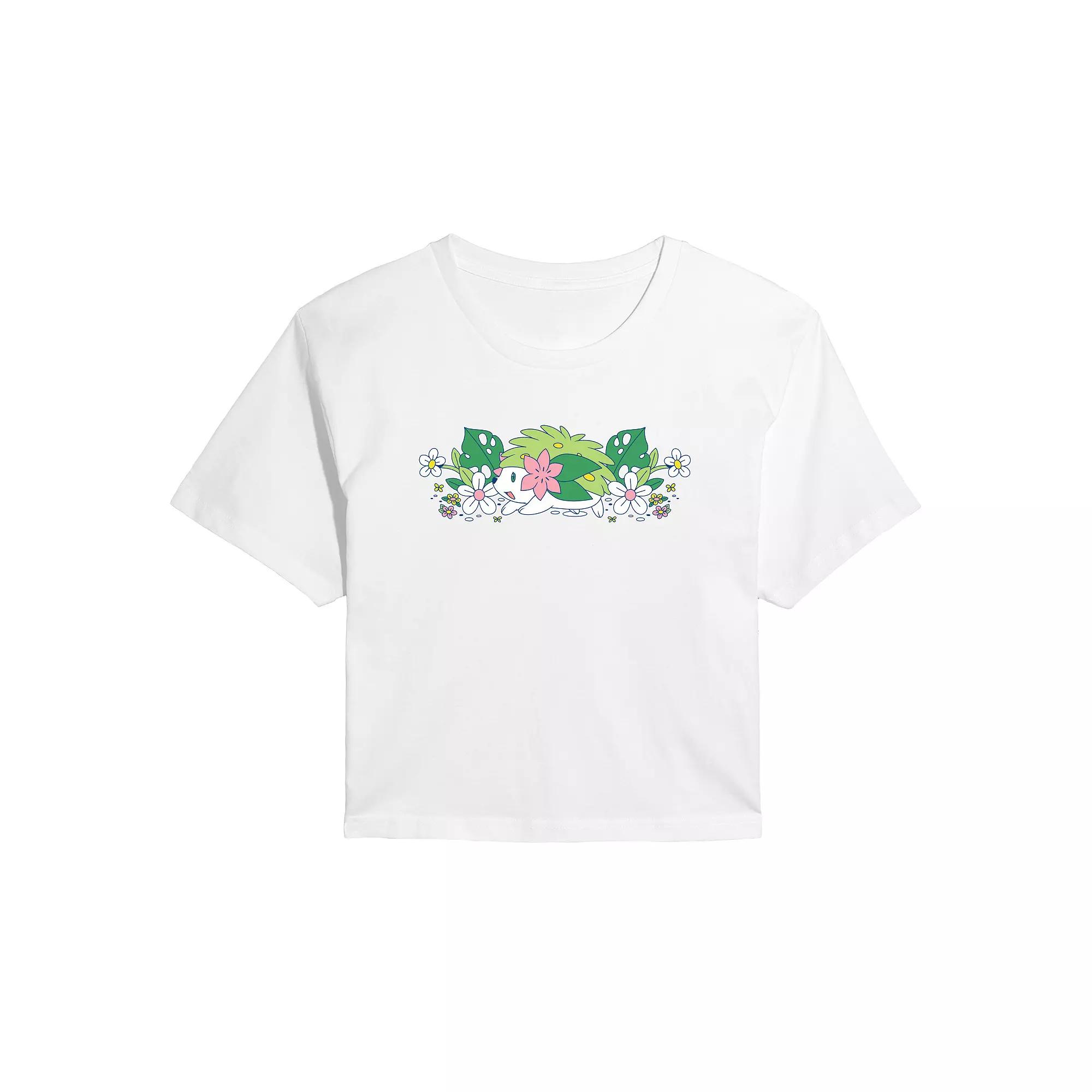 Juniors' Pokémon Shaymin Floral Graphic Cropped Tee, Women's,  Product Image