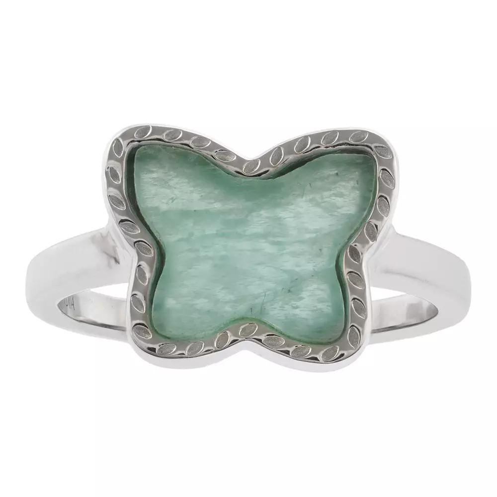 Gemistry Sterling Silver Amazonite Butterfly Ring, Women's,  Product Image