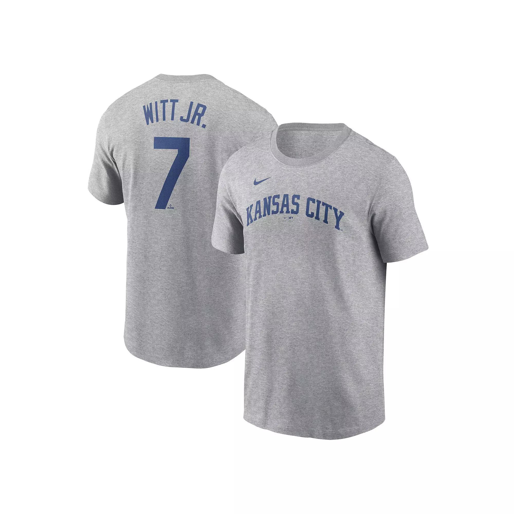 Men's Nike Bobby Witt Jr. Gray Kansas City Royals Fuse Name & Number T-Shirt,  Product Image
