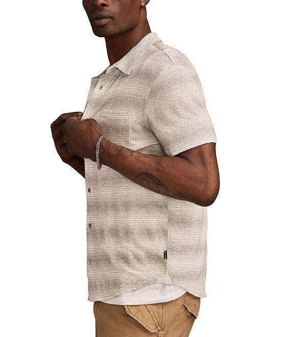 Lucky Brand Short Sleeve Stripe Button-Front Shirt Product Image