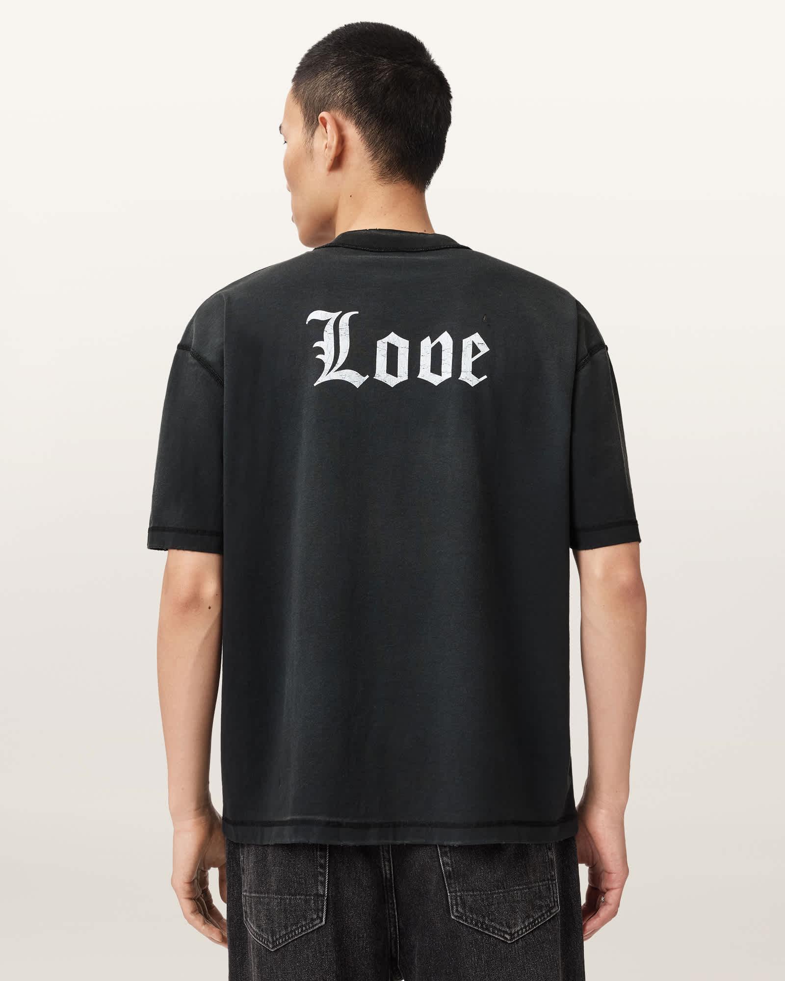 Utopia Boxy T-Shirt Washed Black | ALLSAINTS US Product Image