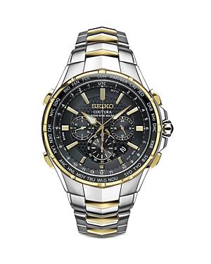 Seiko Mens Coutura Stainless Steel Solar Chronograph Watch - SSG009, Silver Tone Product Image