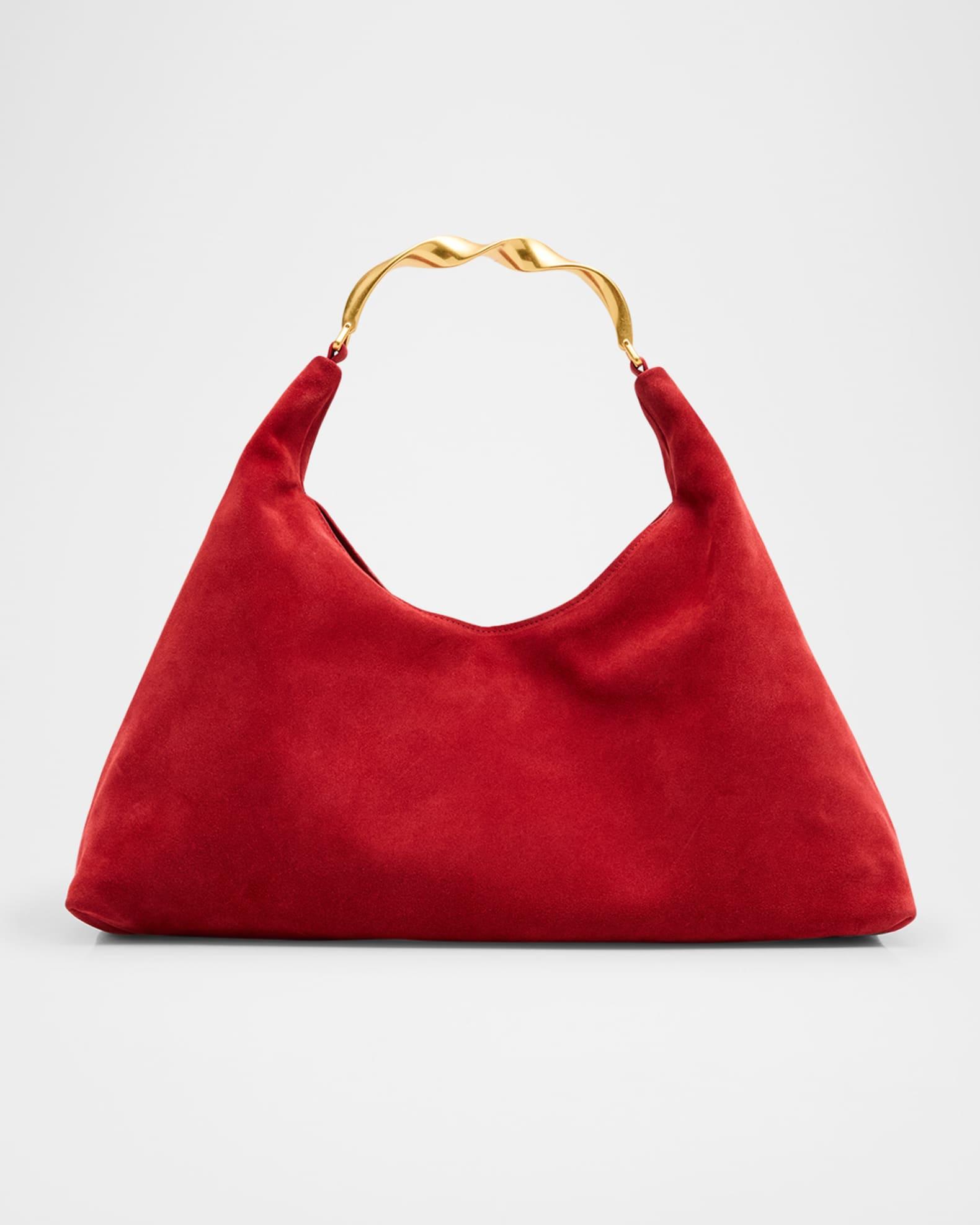 Nixi Suede Twist-Handle Hobo Bag Product Image