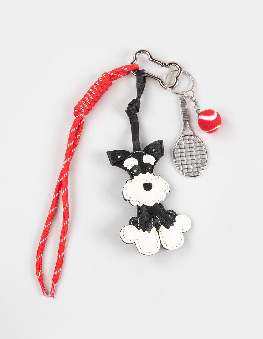 FULL TILT Faux Leather Dog Corded Bag Charm - MULTI Product Image