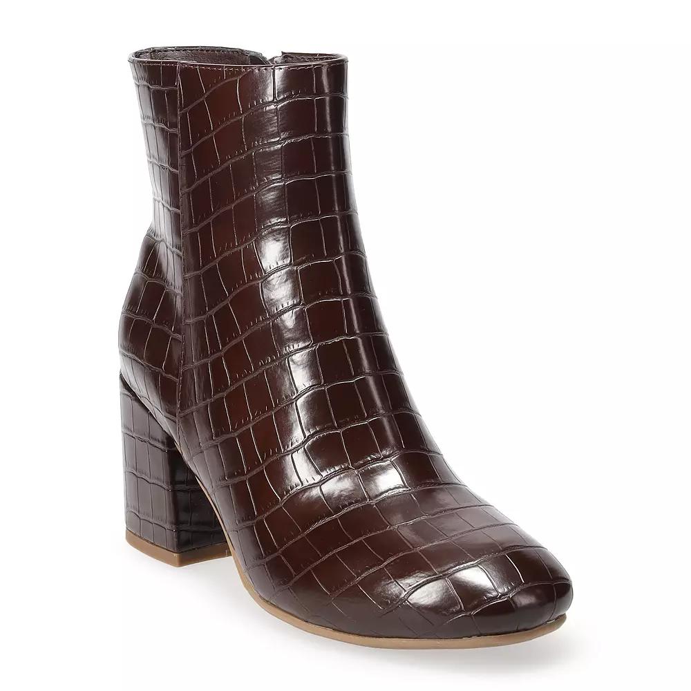 SO® Rayven Stretch Women's Ankle Boots, Size: 5.5, Browncroc Product Image