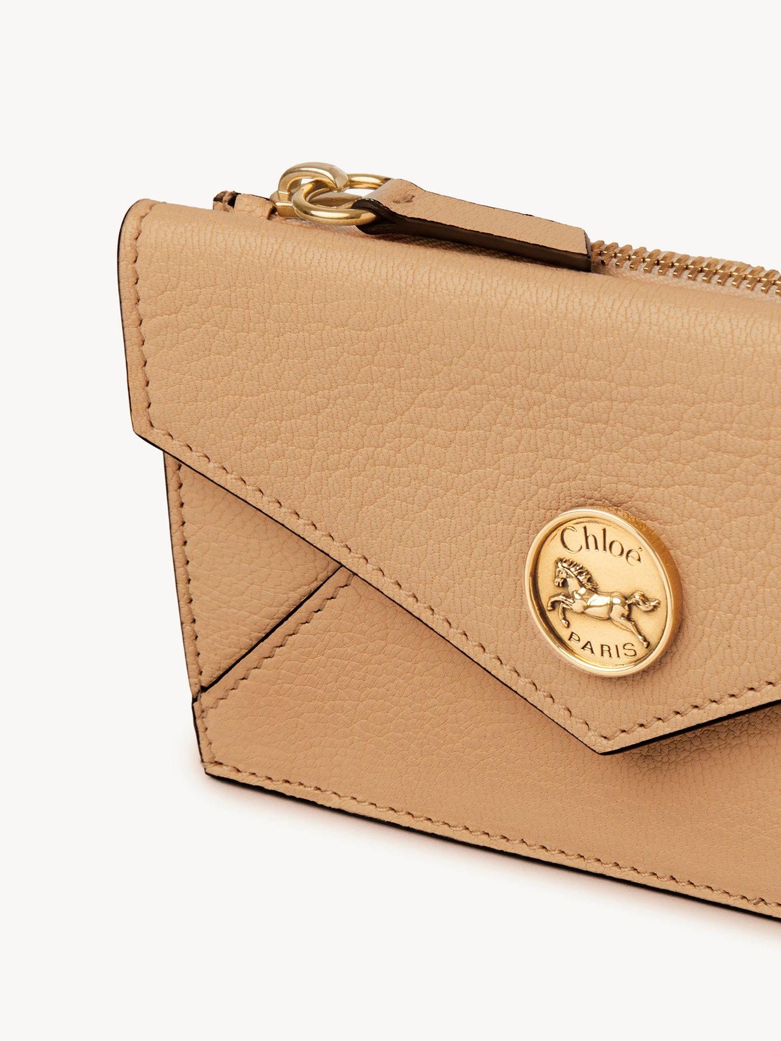 Small Envelope purse with card slots in grained leather Product Image