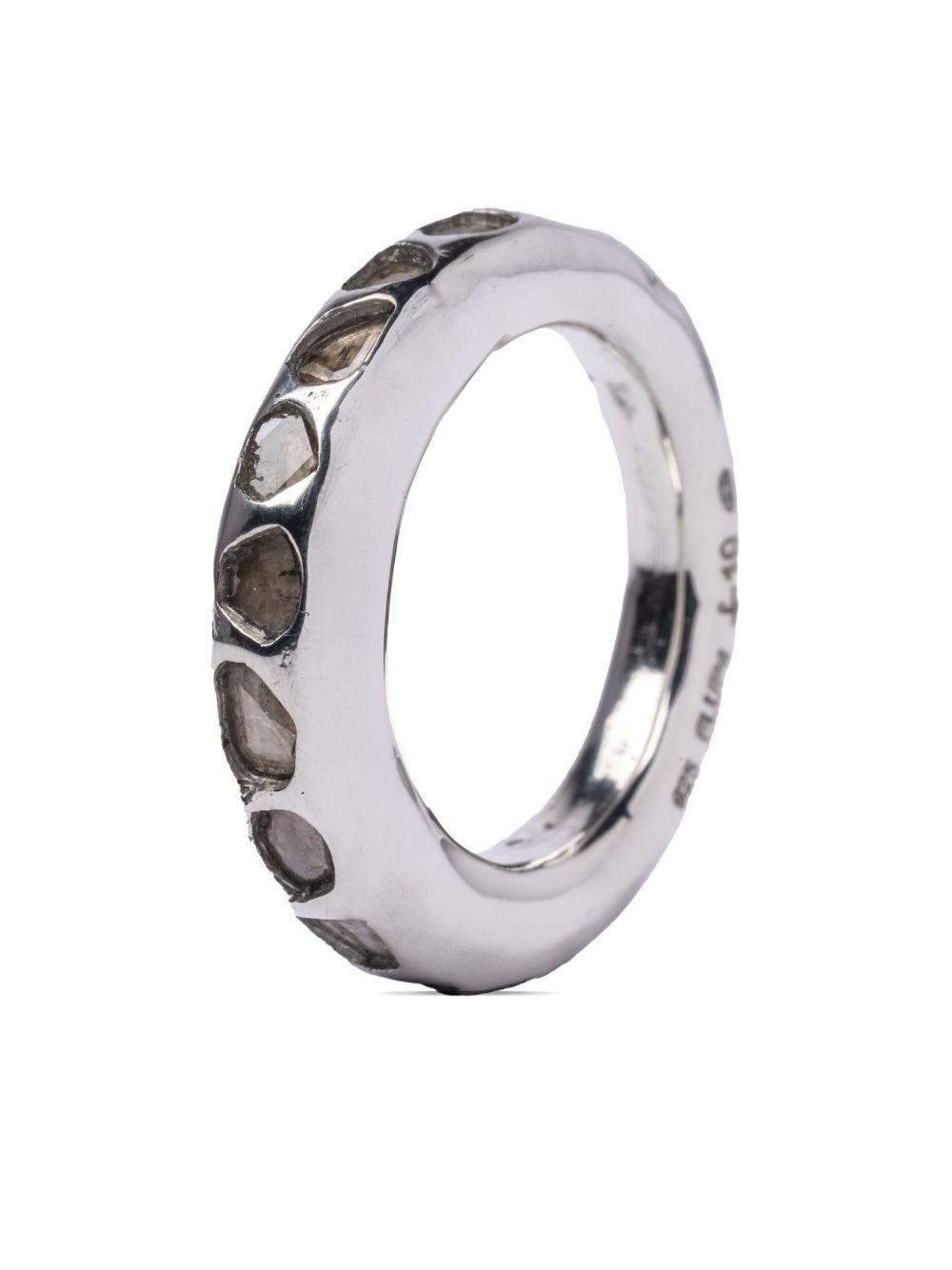 Spacer sterling-silver diamond ring Product Image