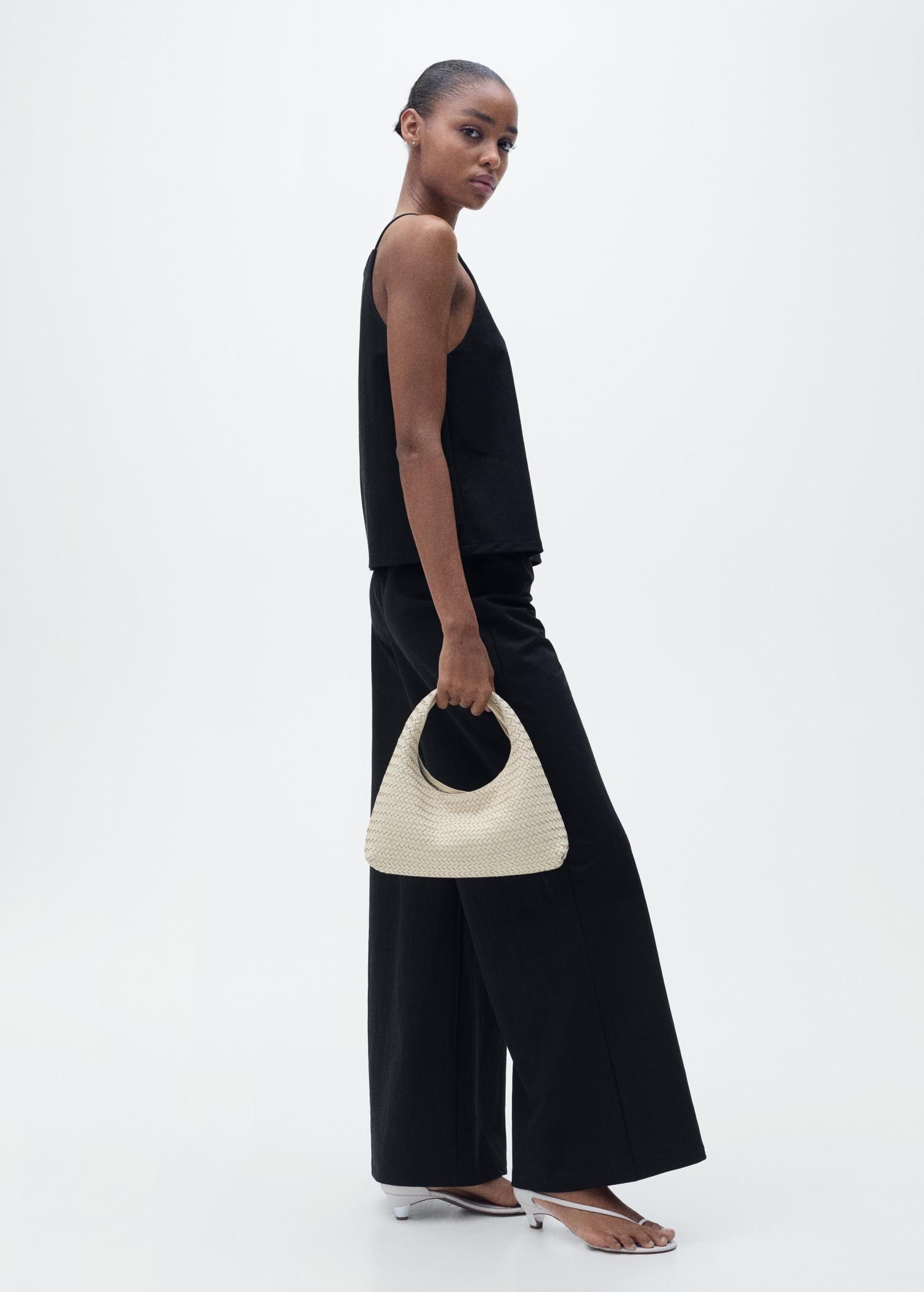 Cropped palazzo pants - Women | MANGO USA Product Image