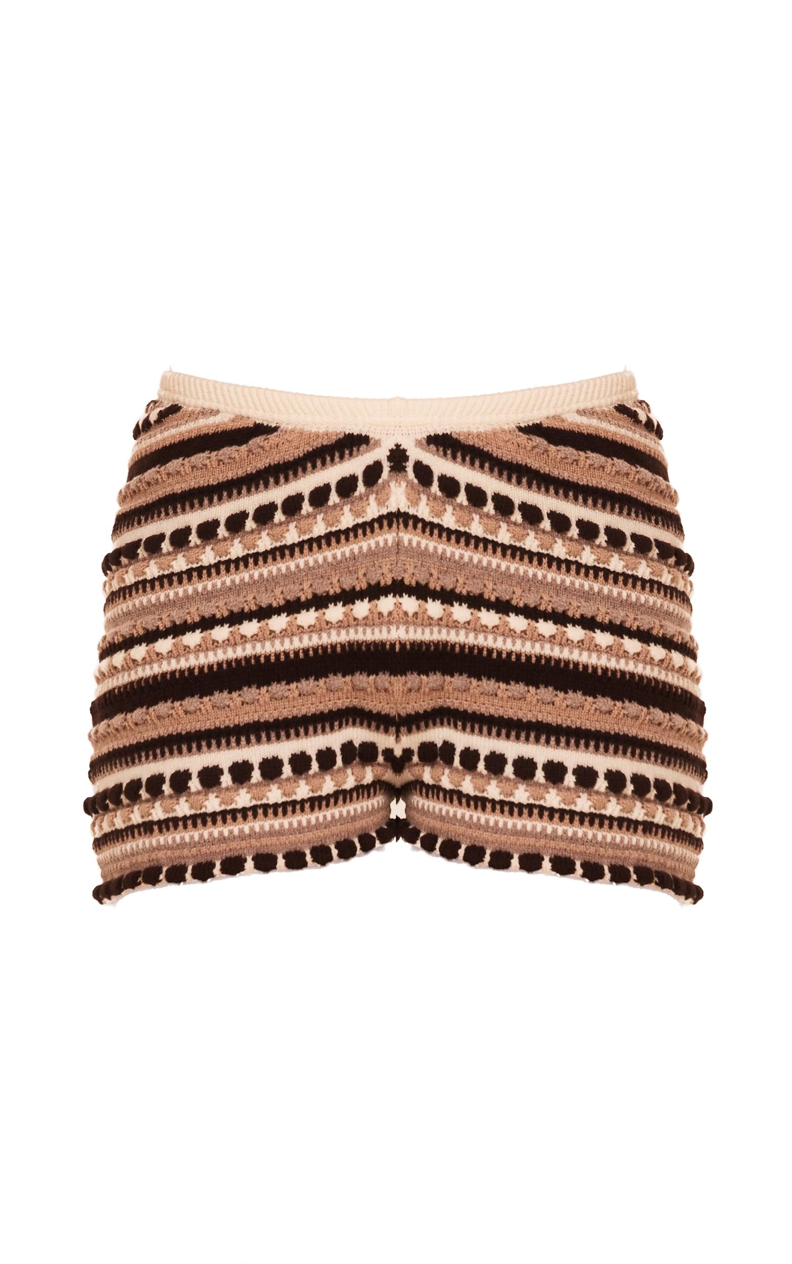 Petite Neutral Bubble Knit Shorts Product Image