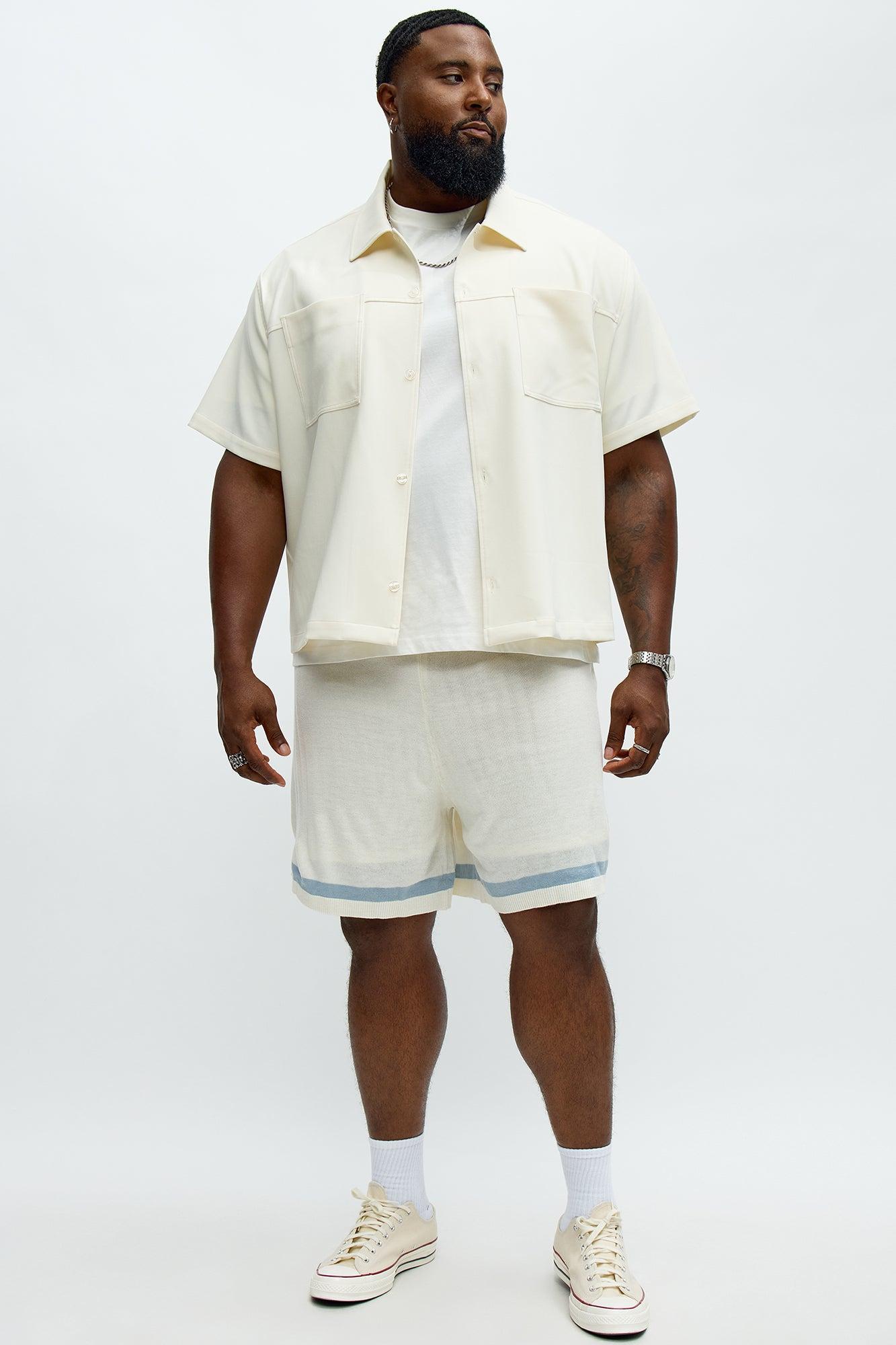 Relaxed Chateau Knitted Shorts - Cream/combo Product Image