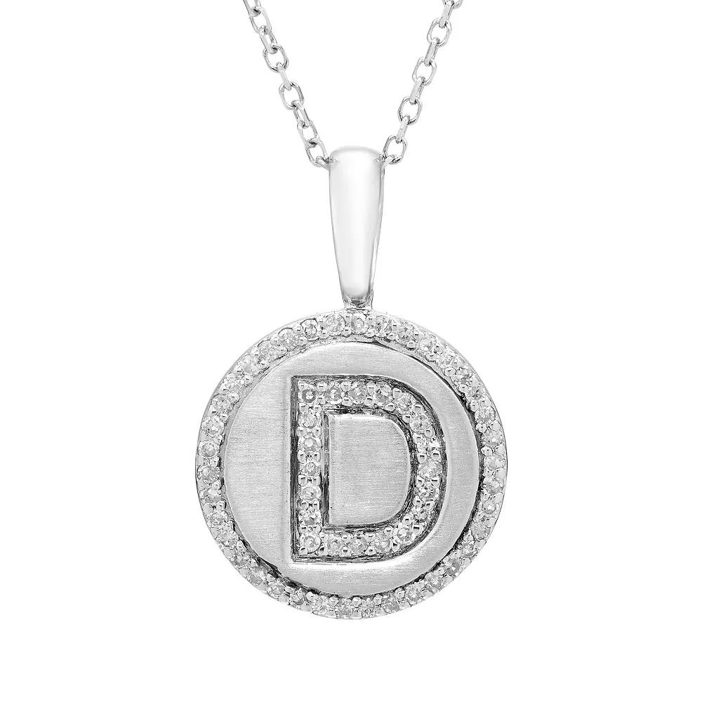 It's Personal Sterling Silver & Diamond Accent Initial Pendant Necklace, Women's, Size: 18" Product Image