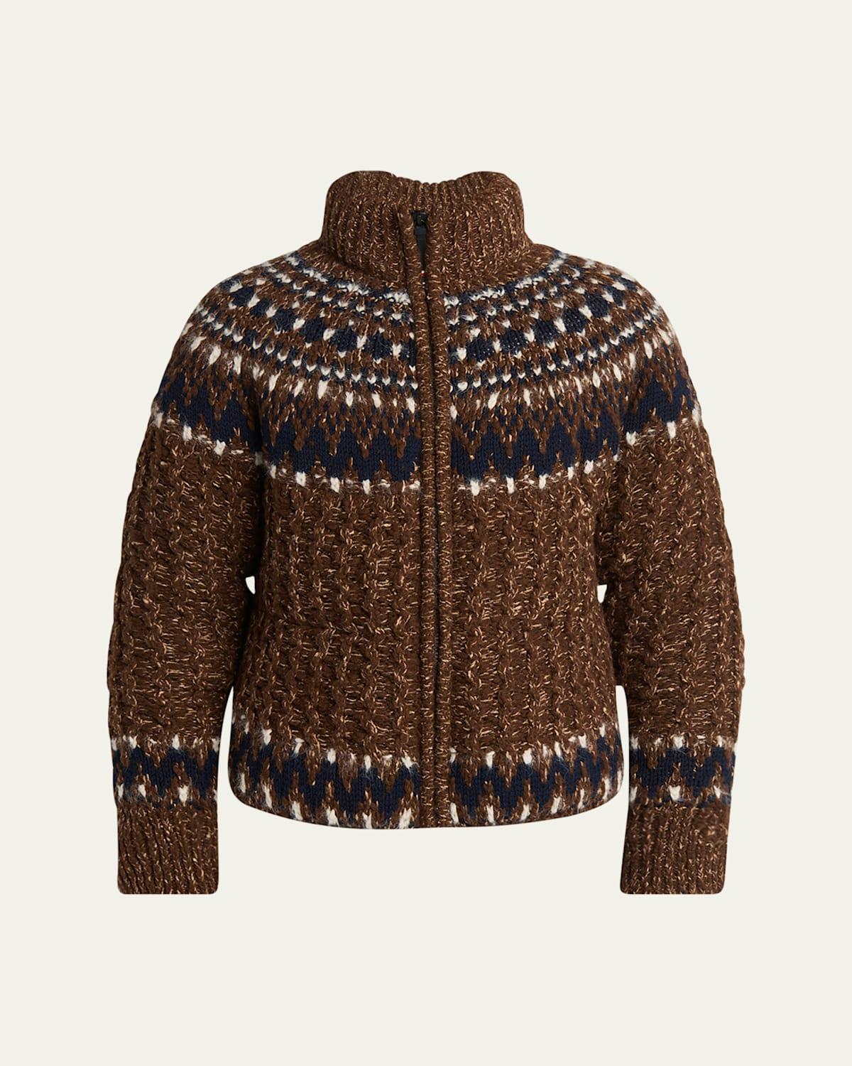 MONCLER Indren Wool Blend Down Jacket In Brown Product Image