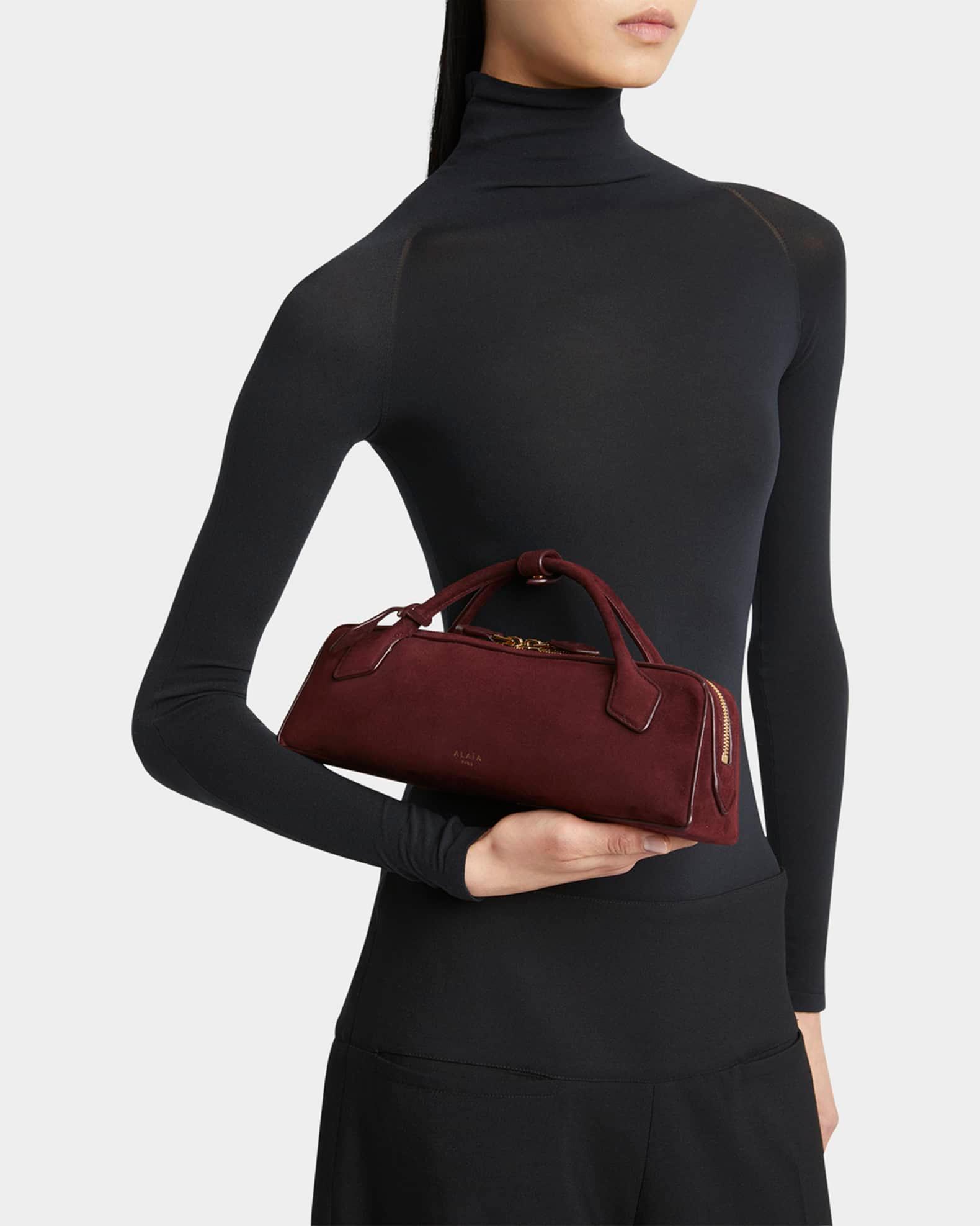 Teckel Top-Handle Bag in Suede and Leather Product Image