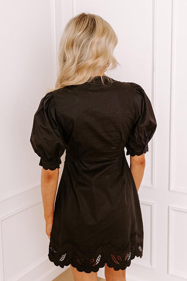 Chic Feeling Embroidered Mini Dress in Black Product Image