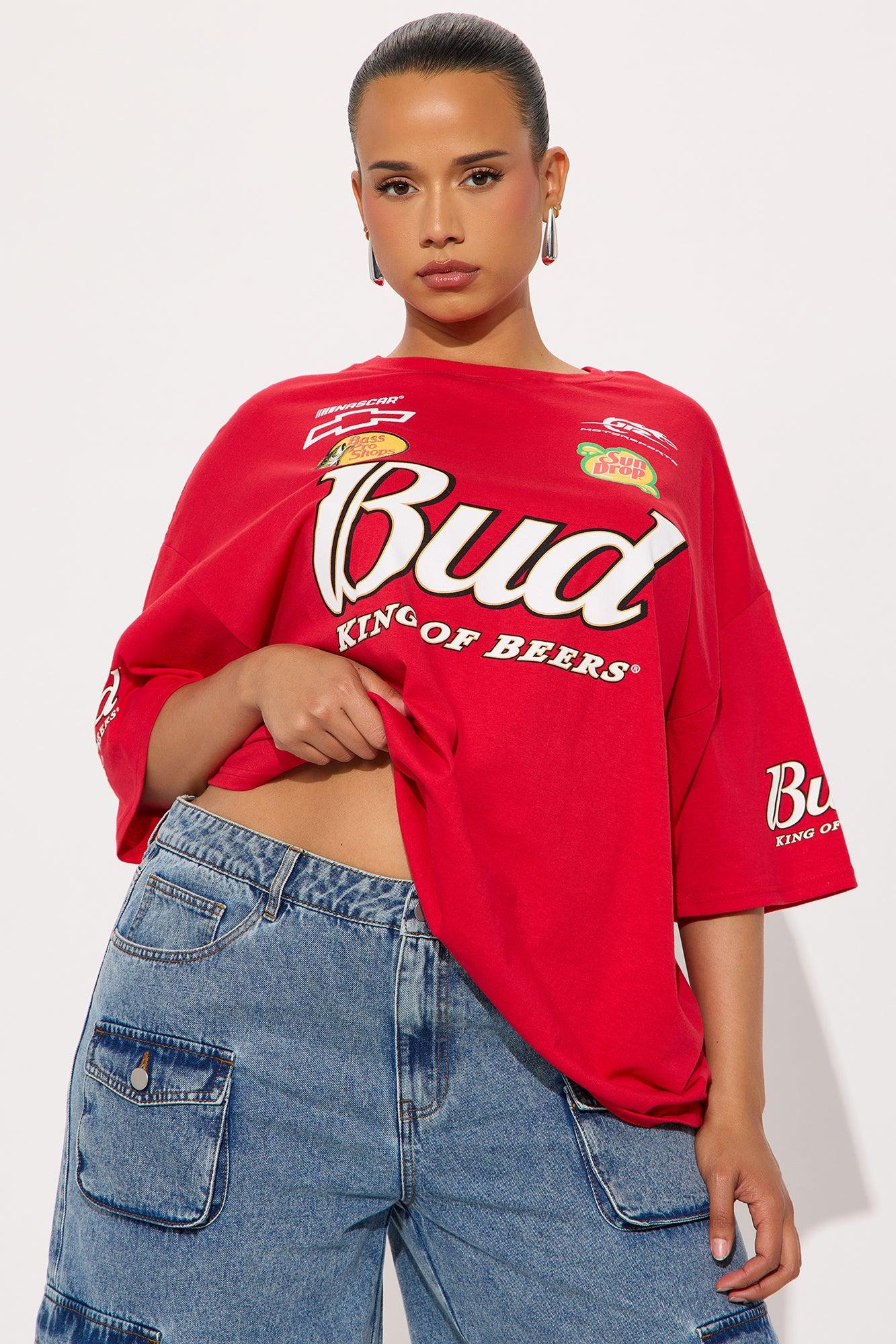 Budweiser King Of Beers Oversized Tee - Red Female Product Image
