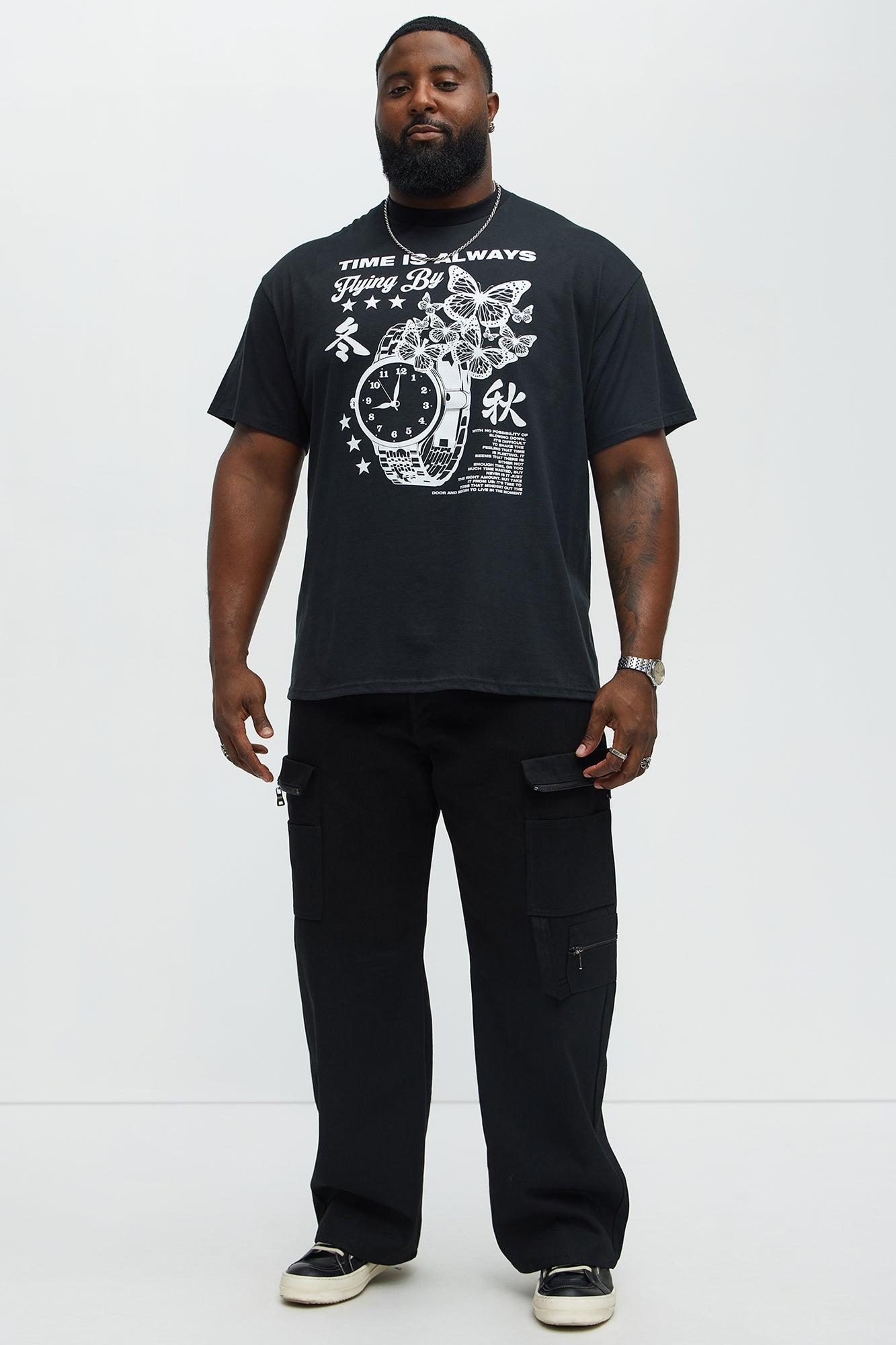 Time Is Always Flying By Short Sleeve Tee - Black Male Product Image