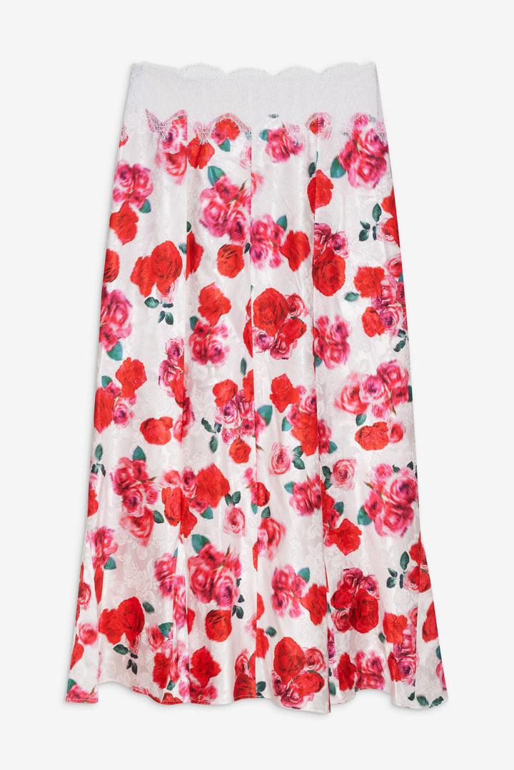 Carol Midi Slip Skirt — Red Product Image