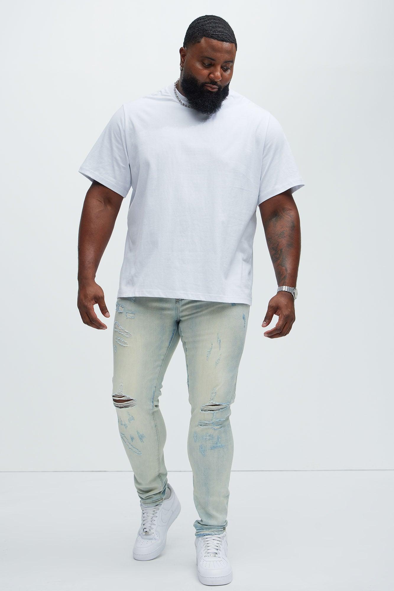 Oversized Heavyweight Short Sleeve Tee - White Product Image