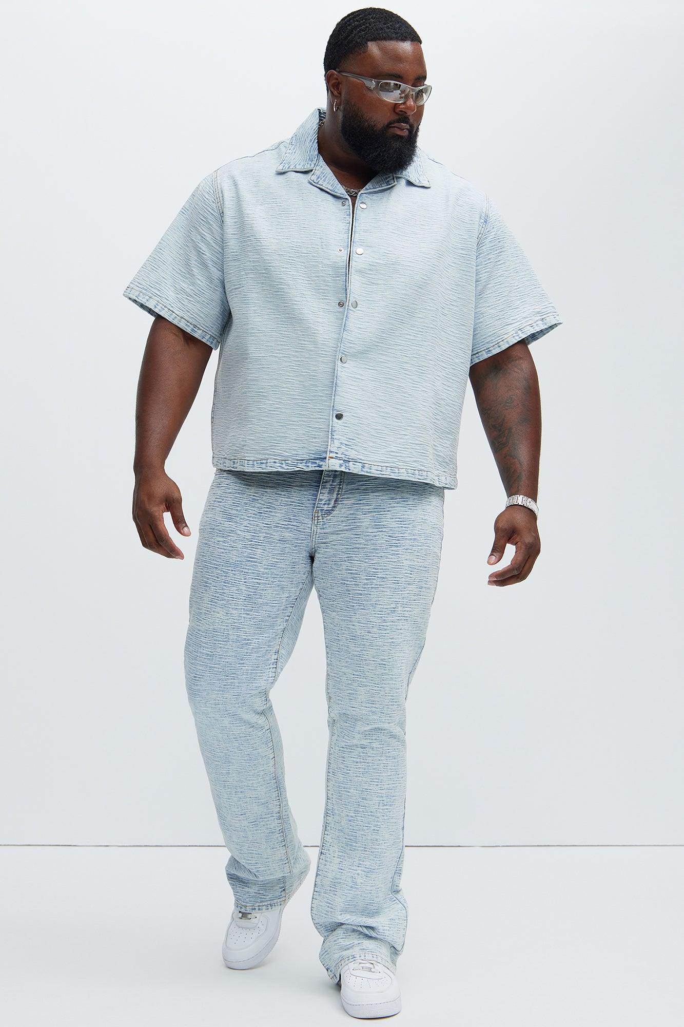 Will Stacked Slim Flare Jeans - Light Blue Wash Product Image