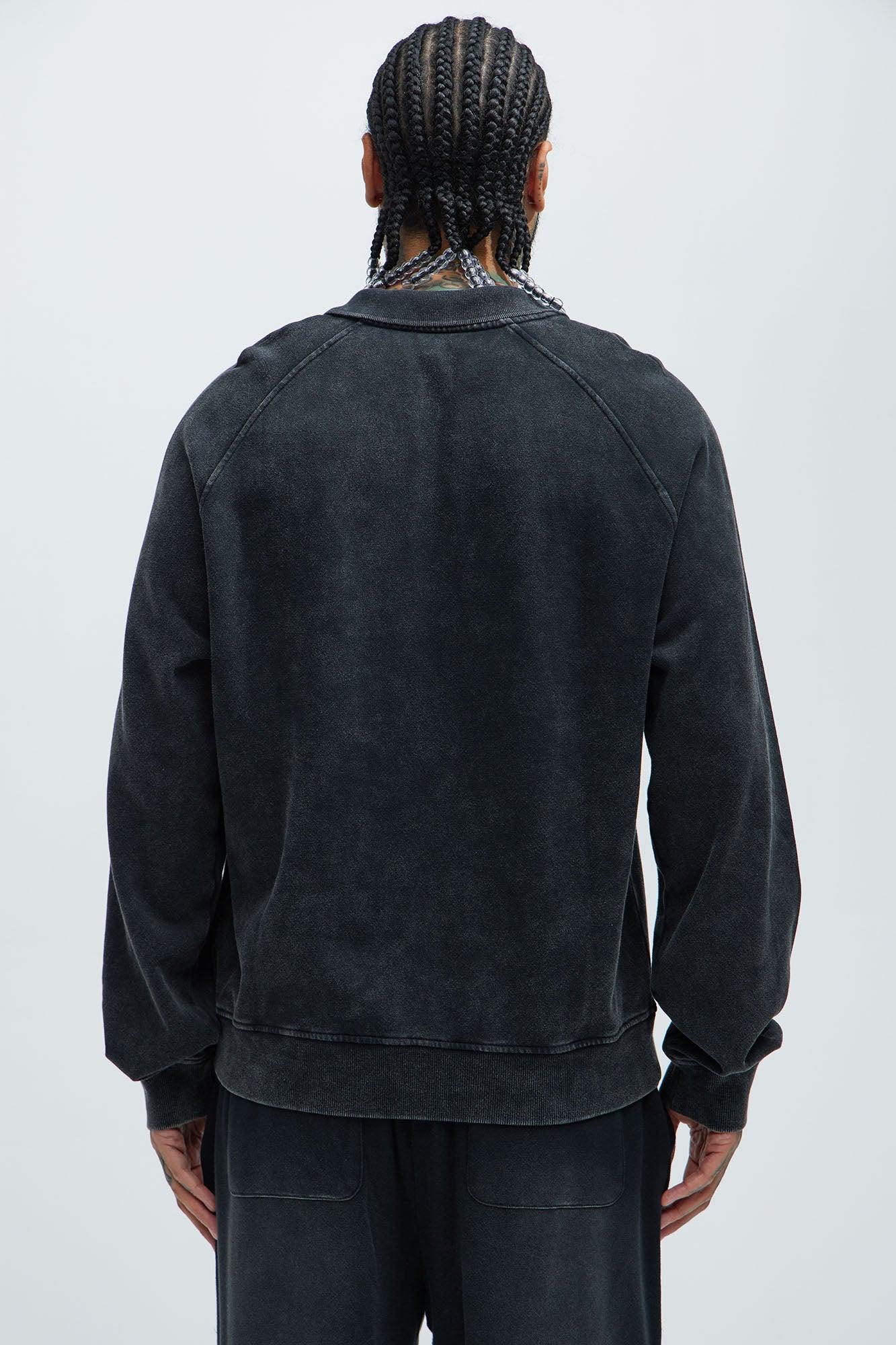 Tyson Late Night Raglan Long Sleeve Polo - Black Product Image