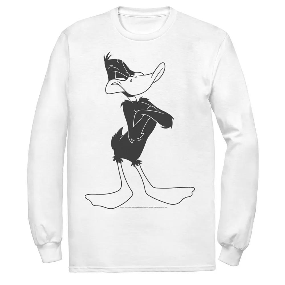Men's Looney Tunes Daffy Duck Not Amused Portrait Tee, Size: Medium, White Product Image