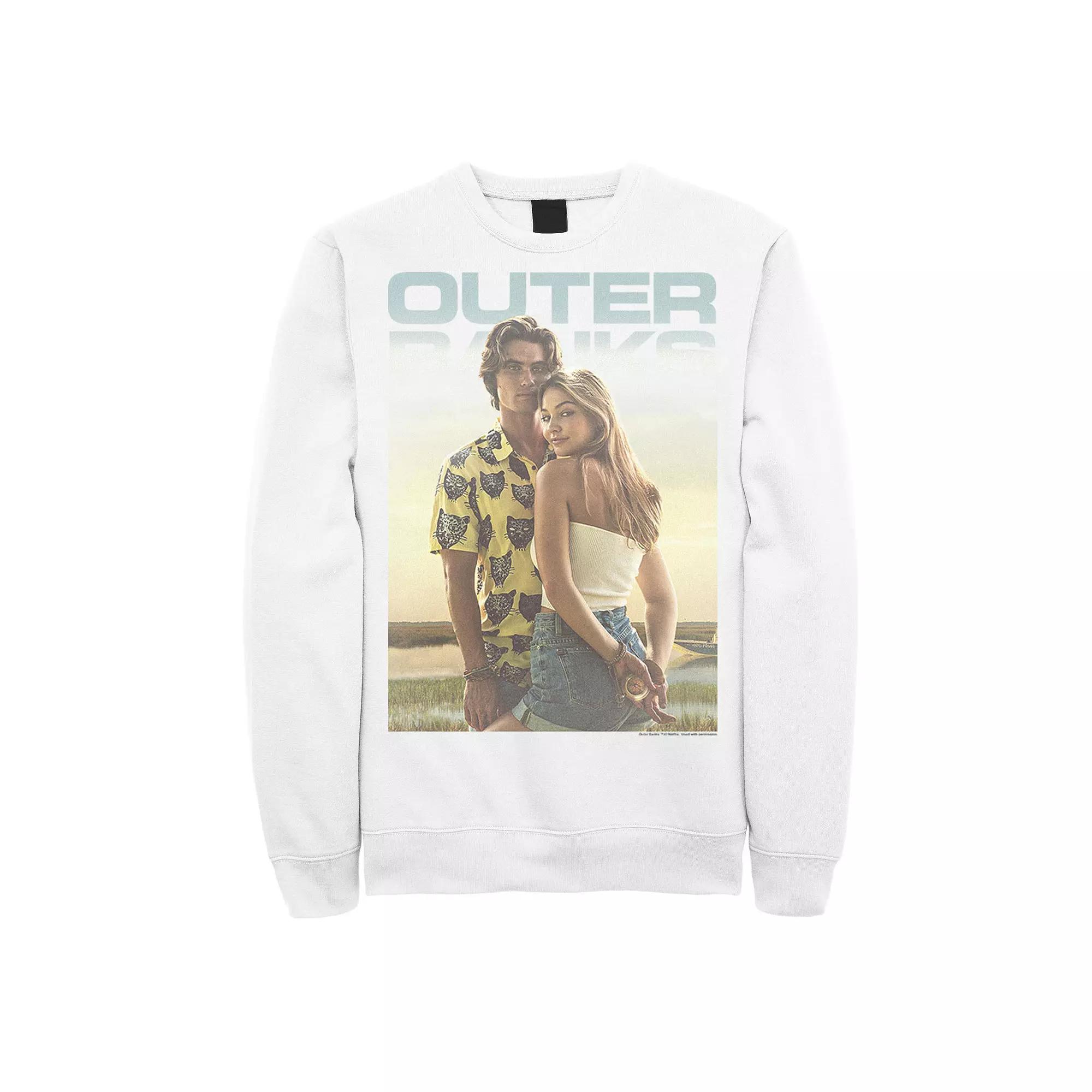 Men's Outer Banks John B & Sarah Poster Sweatshirt, Size: XL, White Product Image