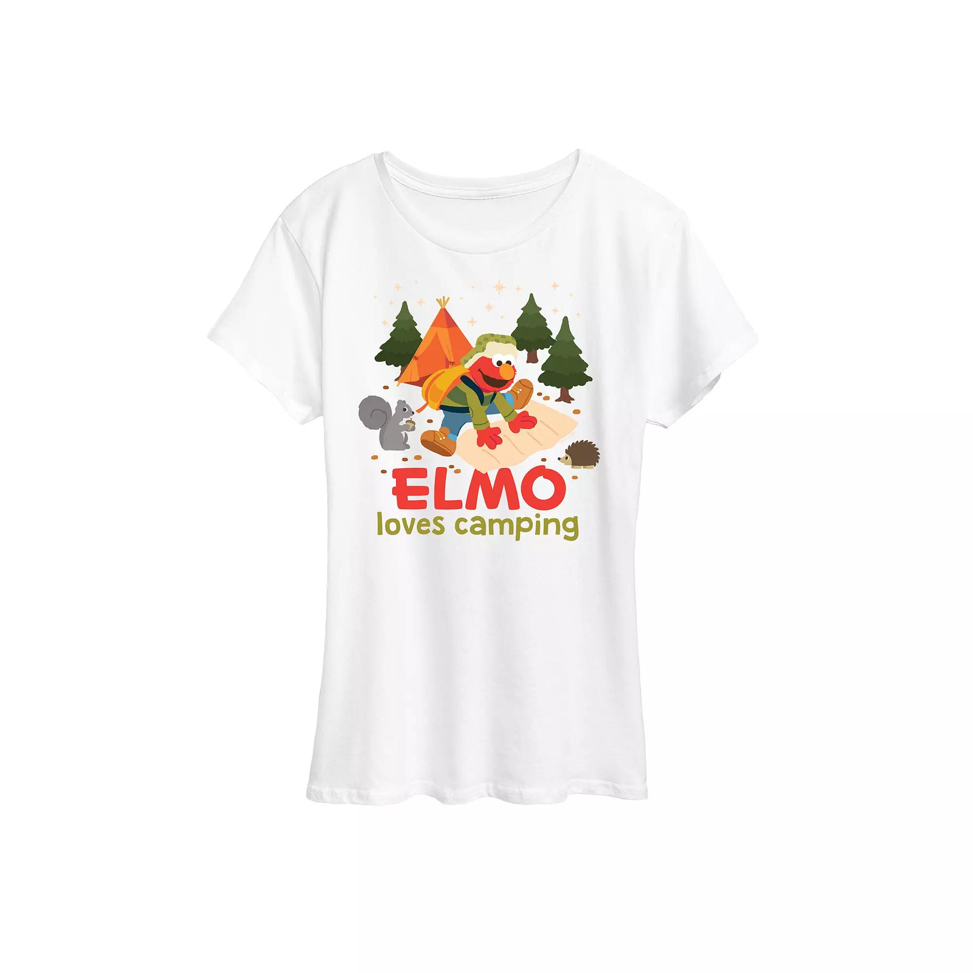 Women's Sesame Street Elmo Loves Camping Graphic Tee,  Product Image