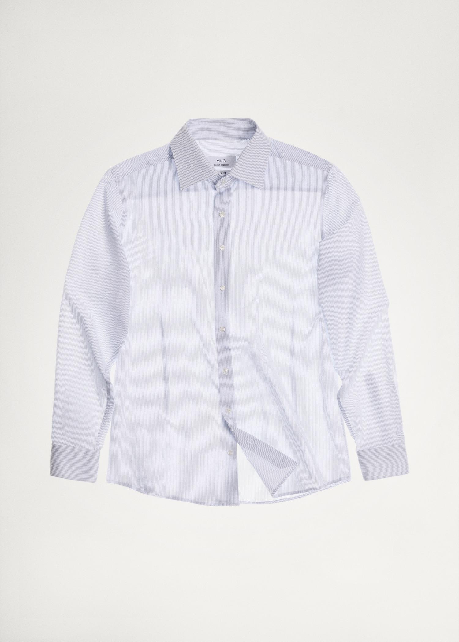 100% cotton striped suit shirt - Men | MANGO USA Product Image
