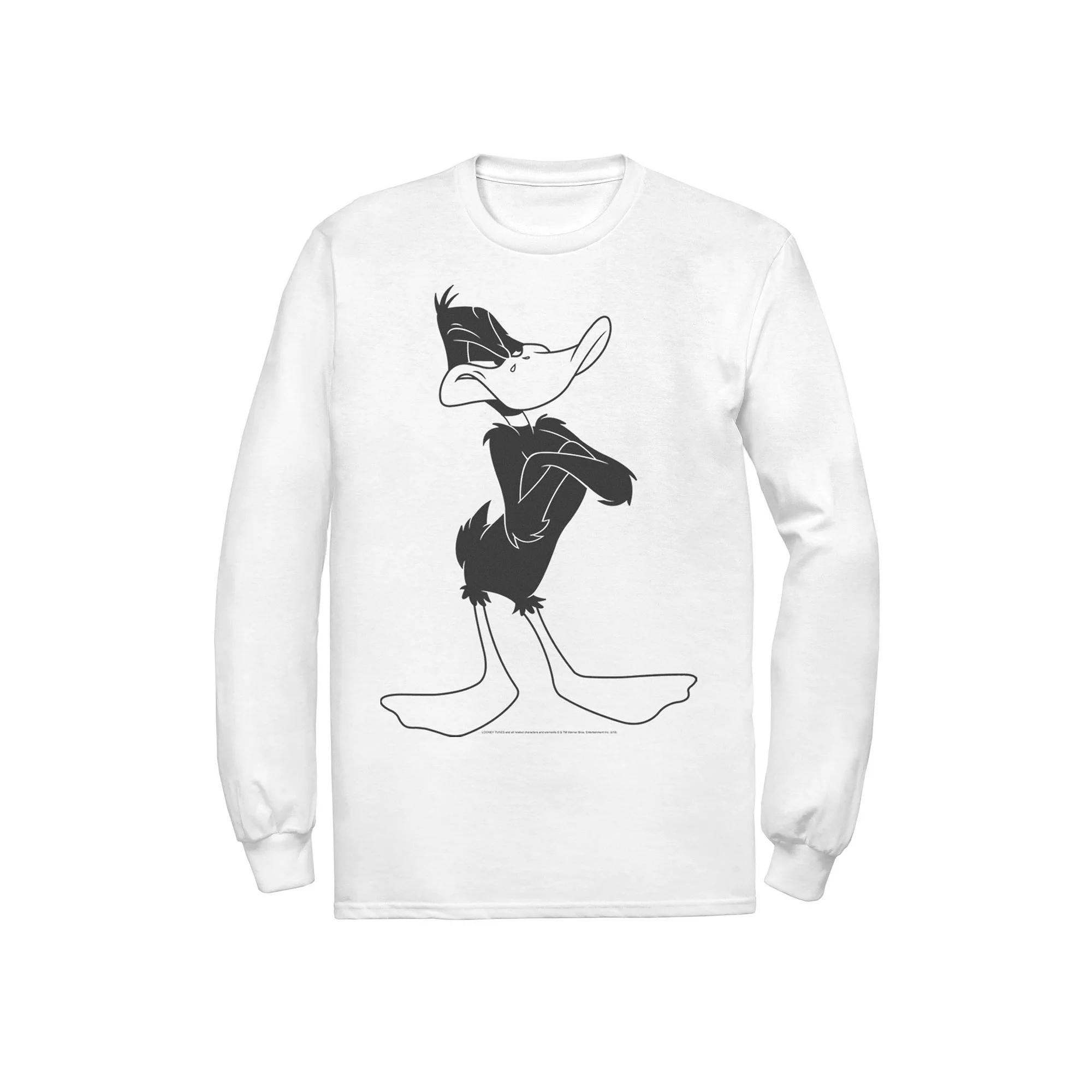 Men's Looney Tunes Daffy Duck Not Amused Portrait Tee, Size: Medium, White Product Image