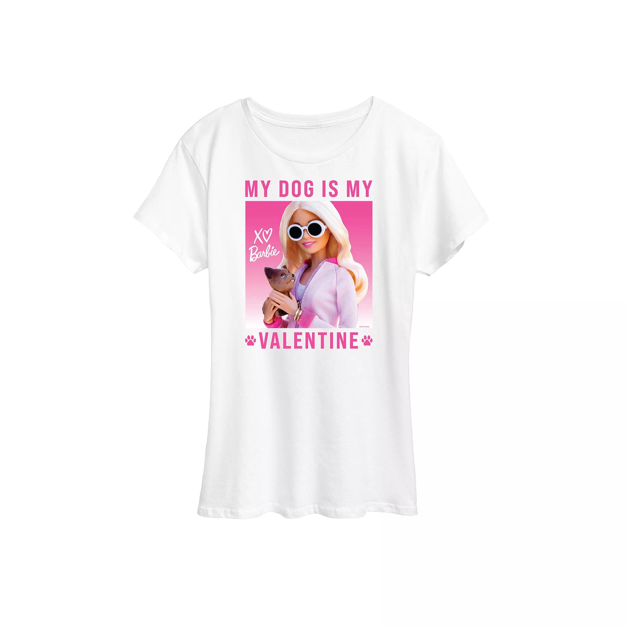 Women's Barbie® My Dog Is My Valentine Graphic Tee,  Product Image