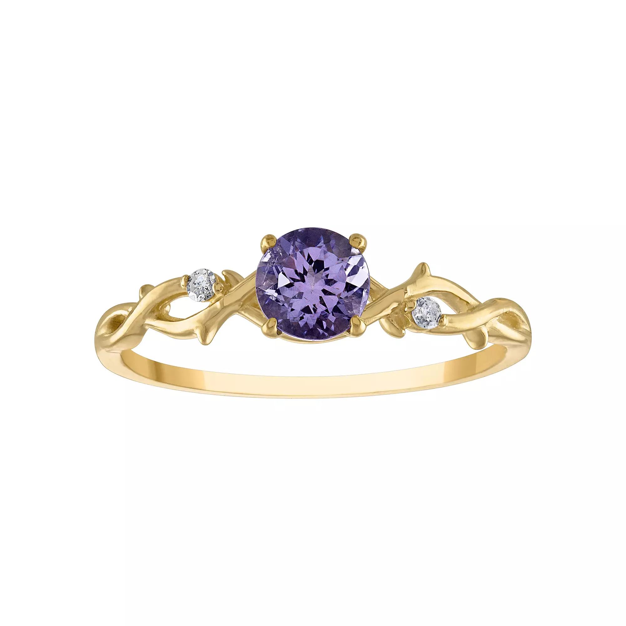 Tiara 10k Gold Tanzanite & Diamond Accent Ring, Women's, Size: 8 Product Image