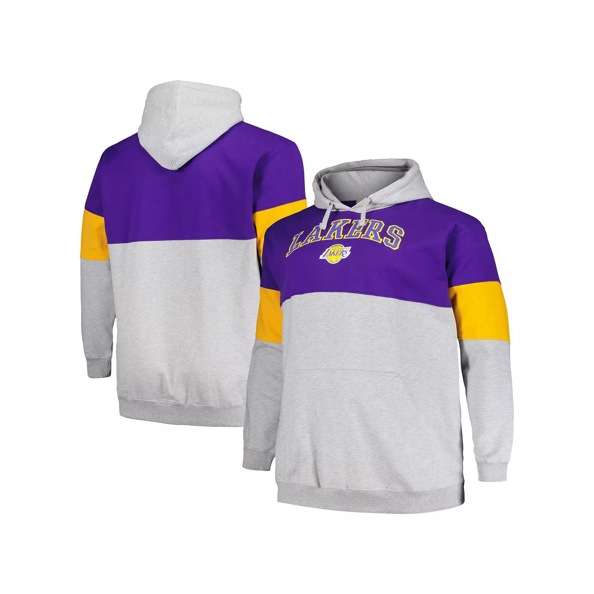 Men's Fanatics Branded Purple/Gold Los Angeles Lakers Big & Tall Pullover Hoodie,  Product Image