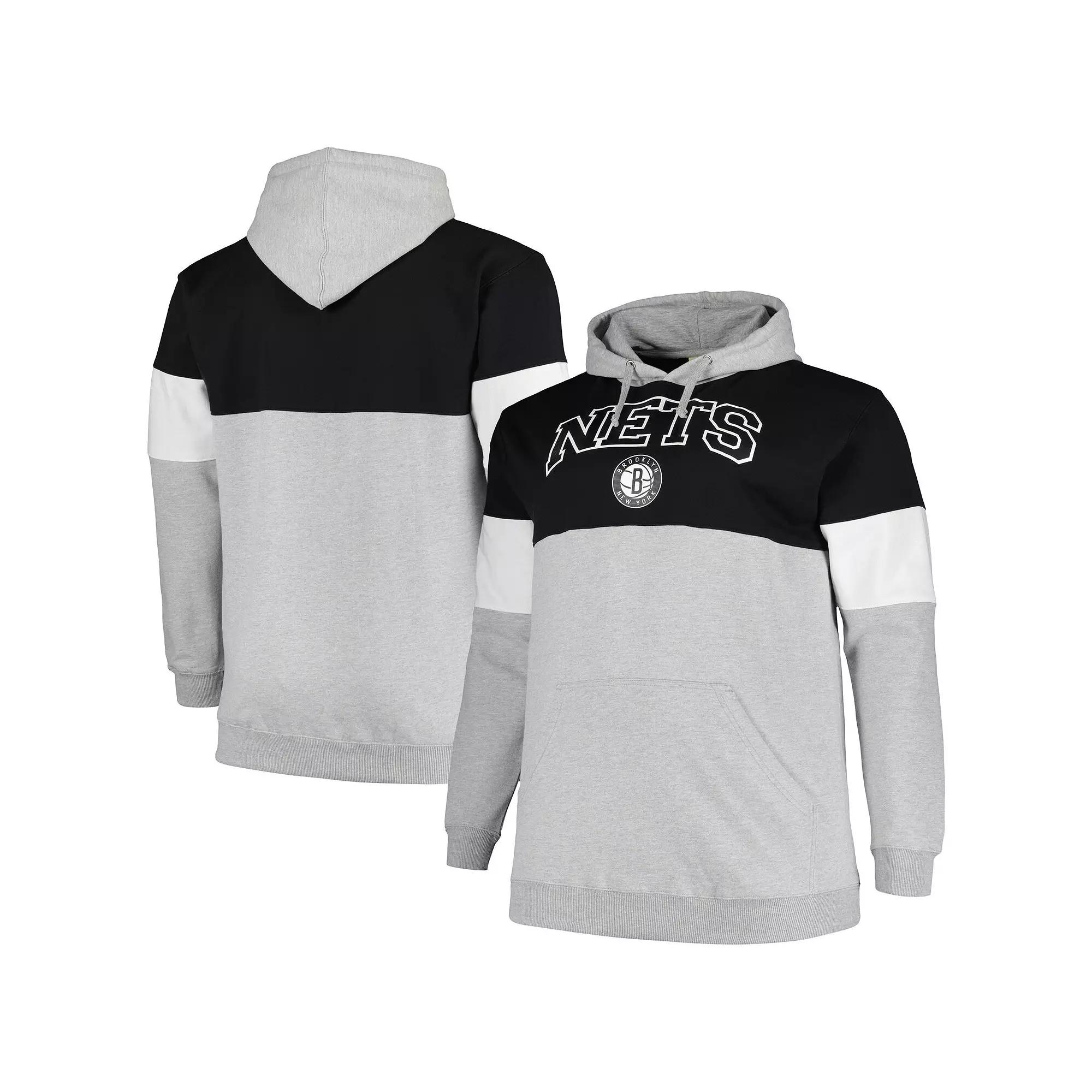 Men's Fanatics Branded Black/White Brooklyn Nets Big & Tall Pullover Hoodie, Size: 3XB Product Image