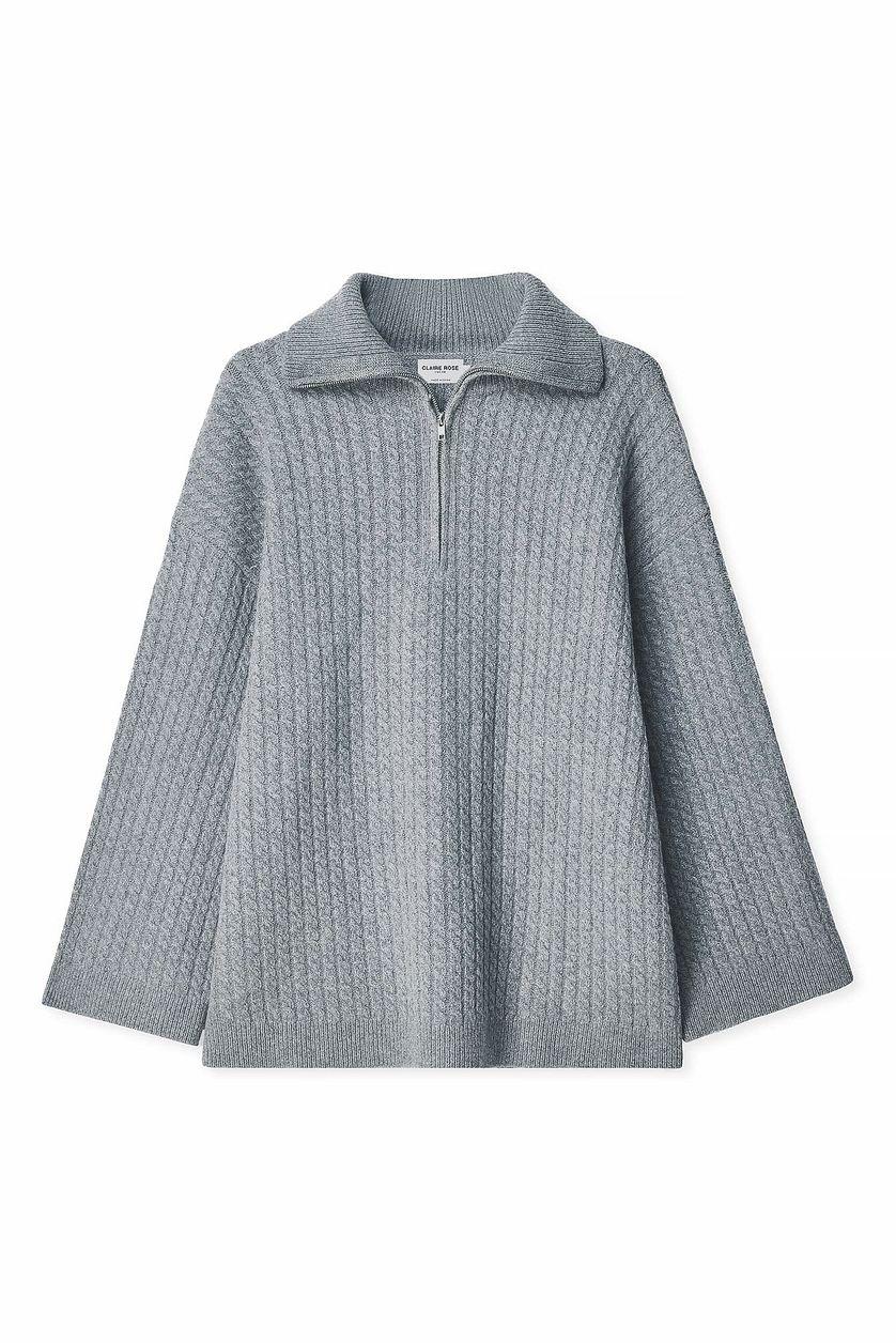 Wool Half Zip Knitted Sweater Product Image