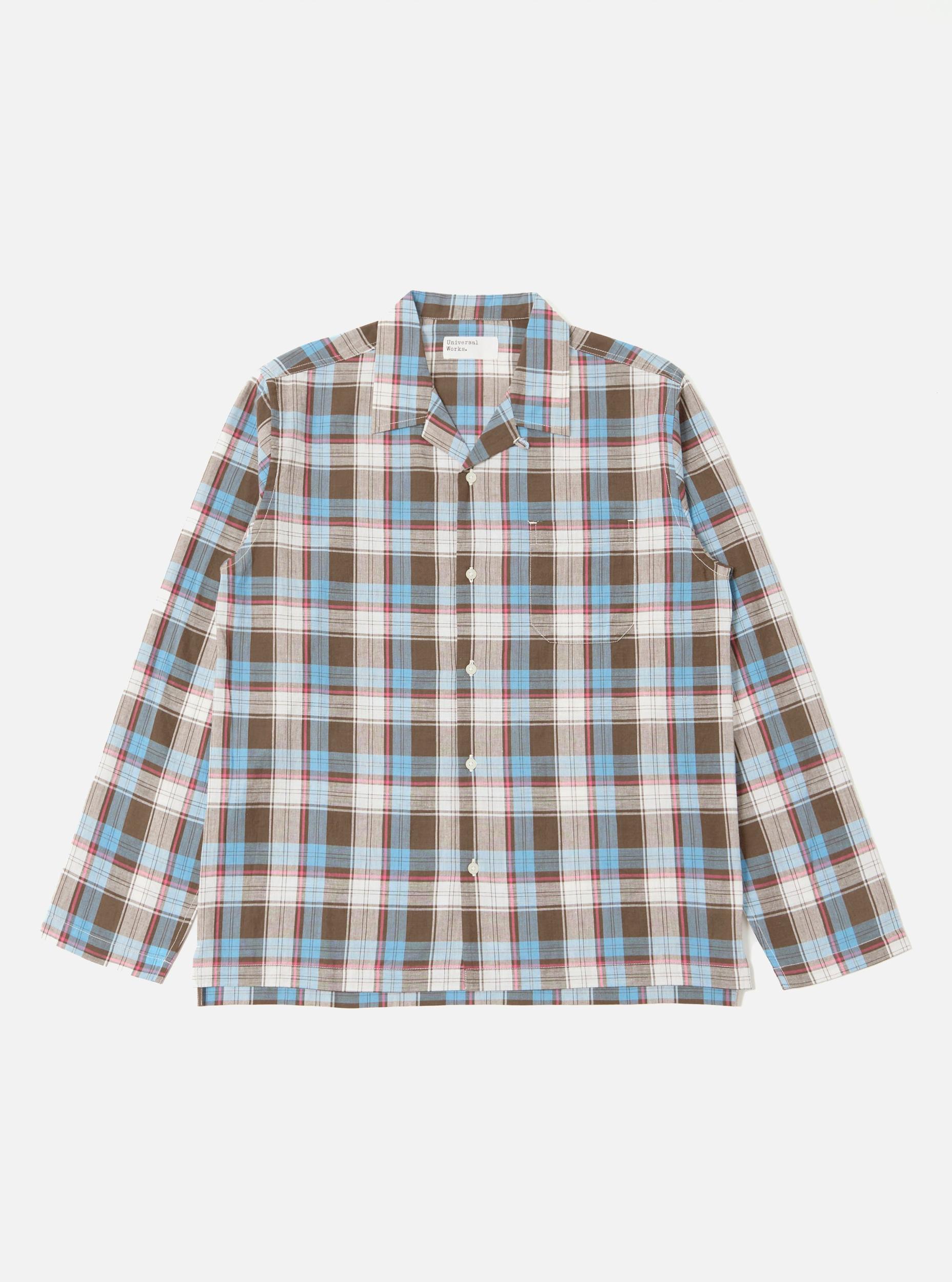 Blue/Brown Check 3 Long Pyjama Set Product Image