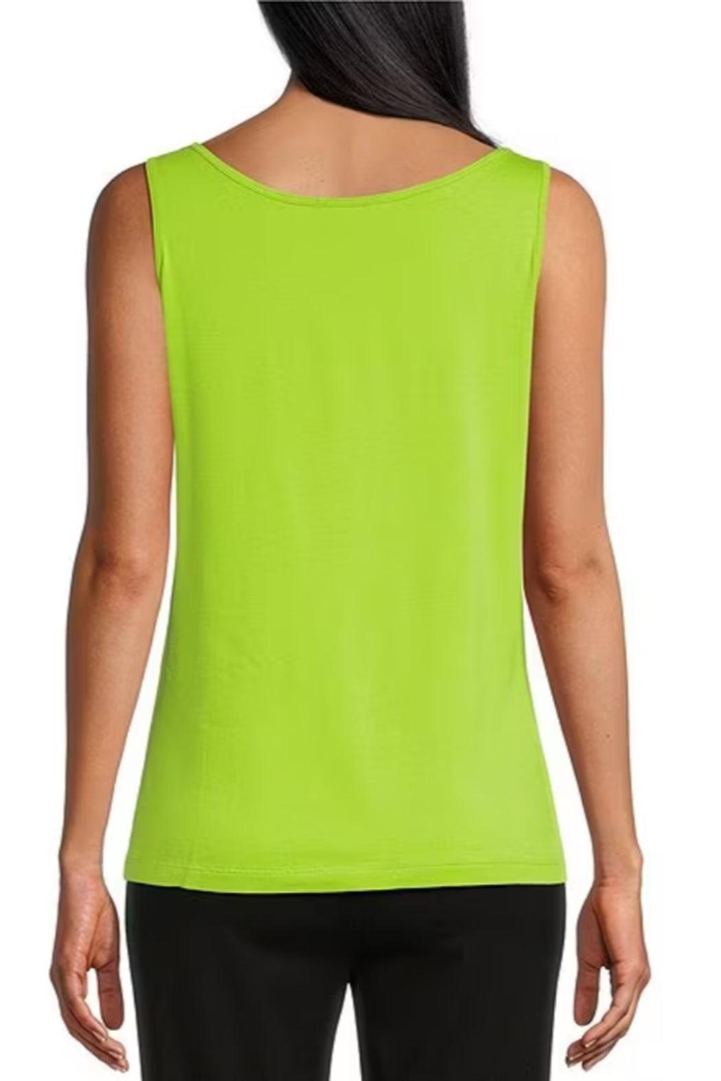 Double Scoop Neck Fitted Knit Tank Product Image