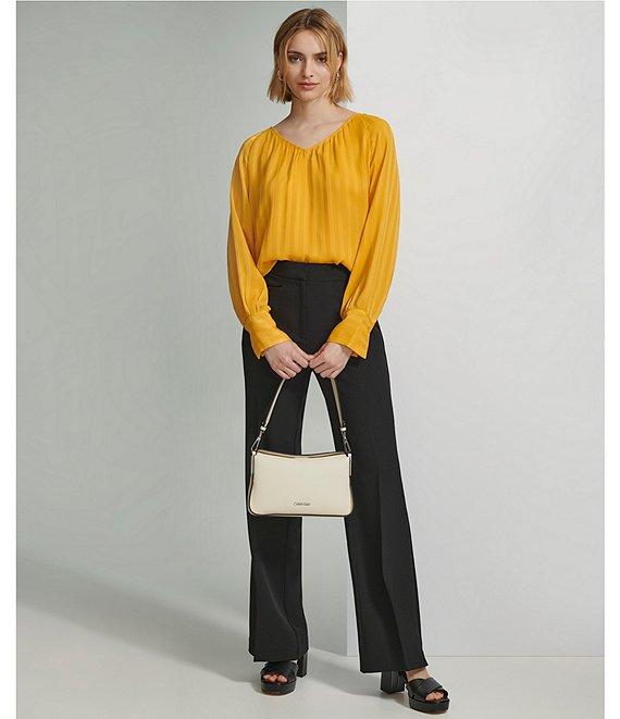 Calvin Klein V Neckline Long Sleeve Blouse Product Image